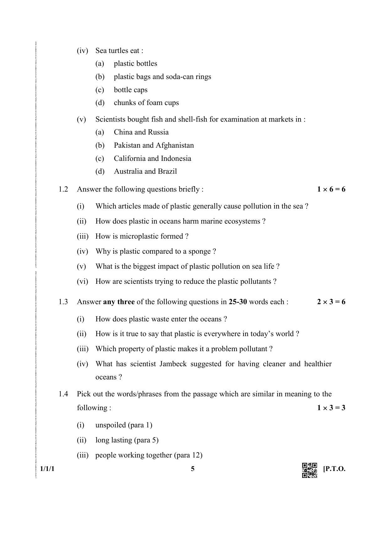 CBSE Class 12 1-1-1 (English Core) 2019 Question Paper - Page 5