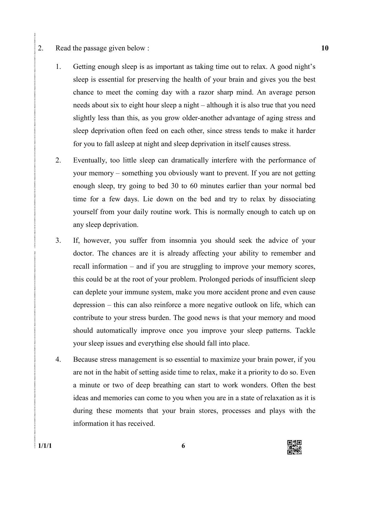 CBSE Class 12 1-1-1 (English Core) 2019 Question Paper - Page 6