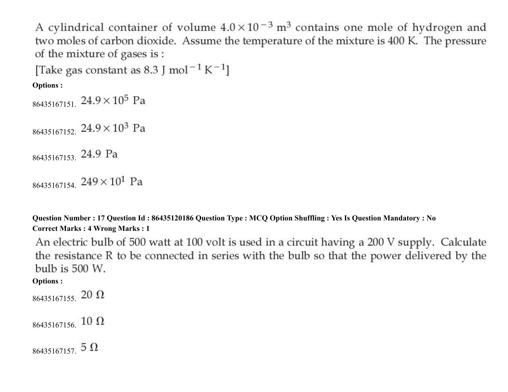 JEE Mains 2021: BTech (Shift 1) 26-08-2021 Question Paper - Page 17