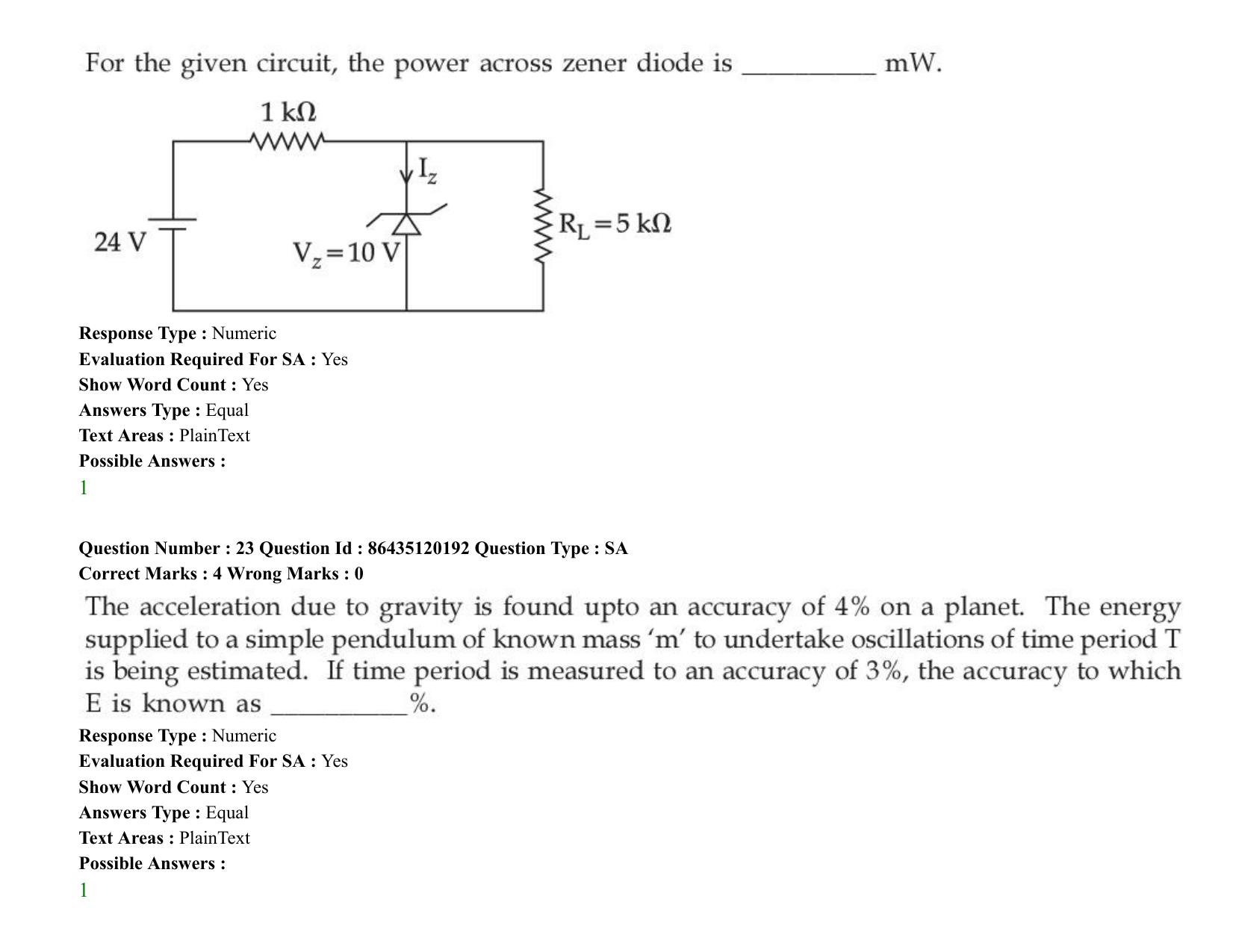 JEE Mains 2021: BTech (Shift 1) 26-08-2021 Question Paper - Page 22