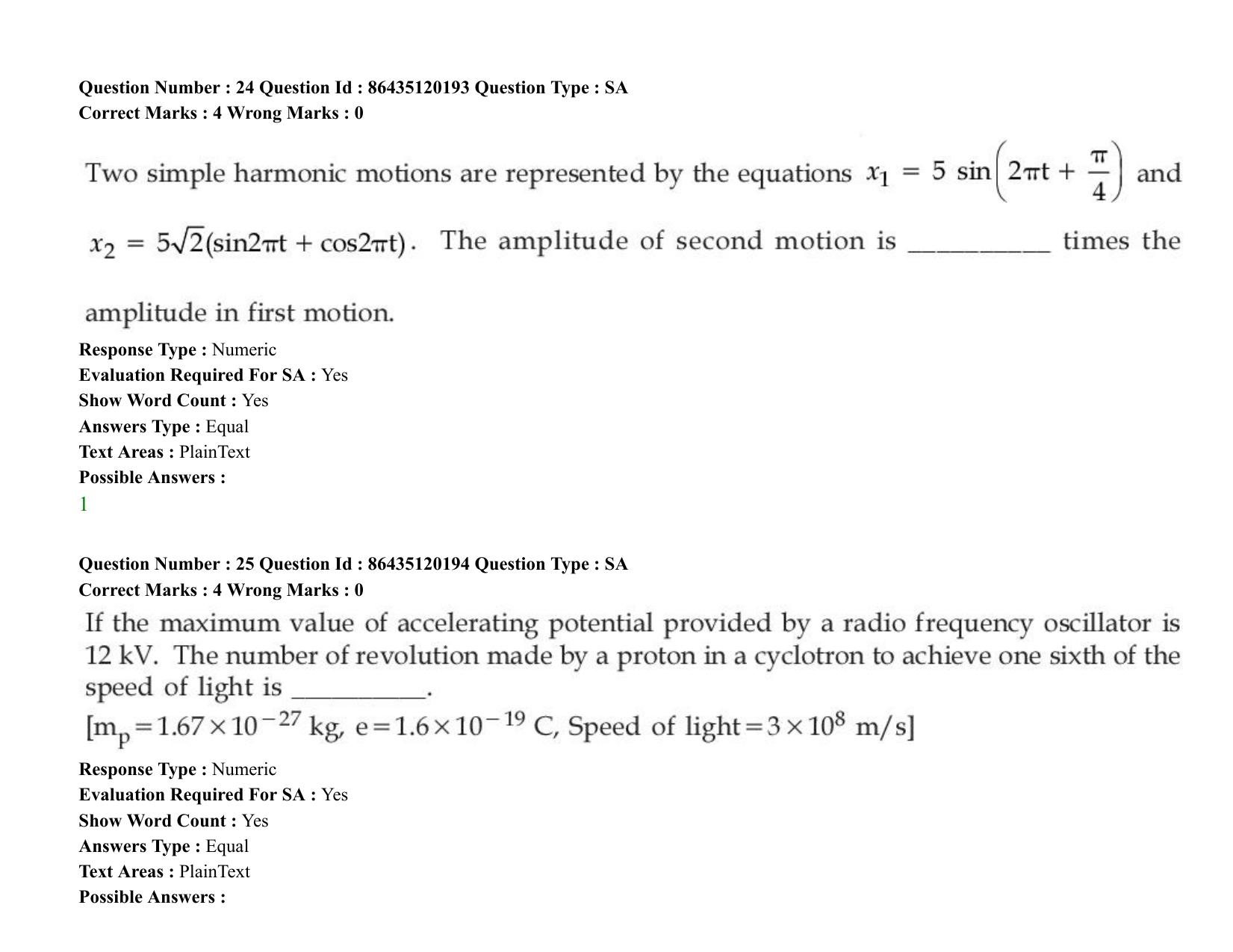 JEE Mains 2021: BTech (Shift 1) 26-08-2021 Question Paper - Page 23