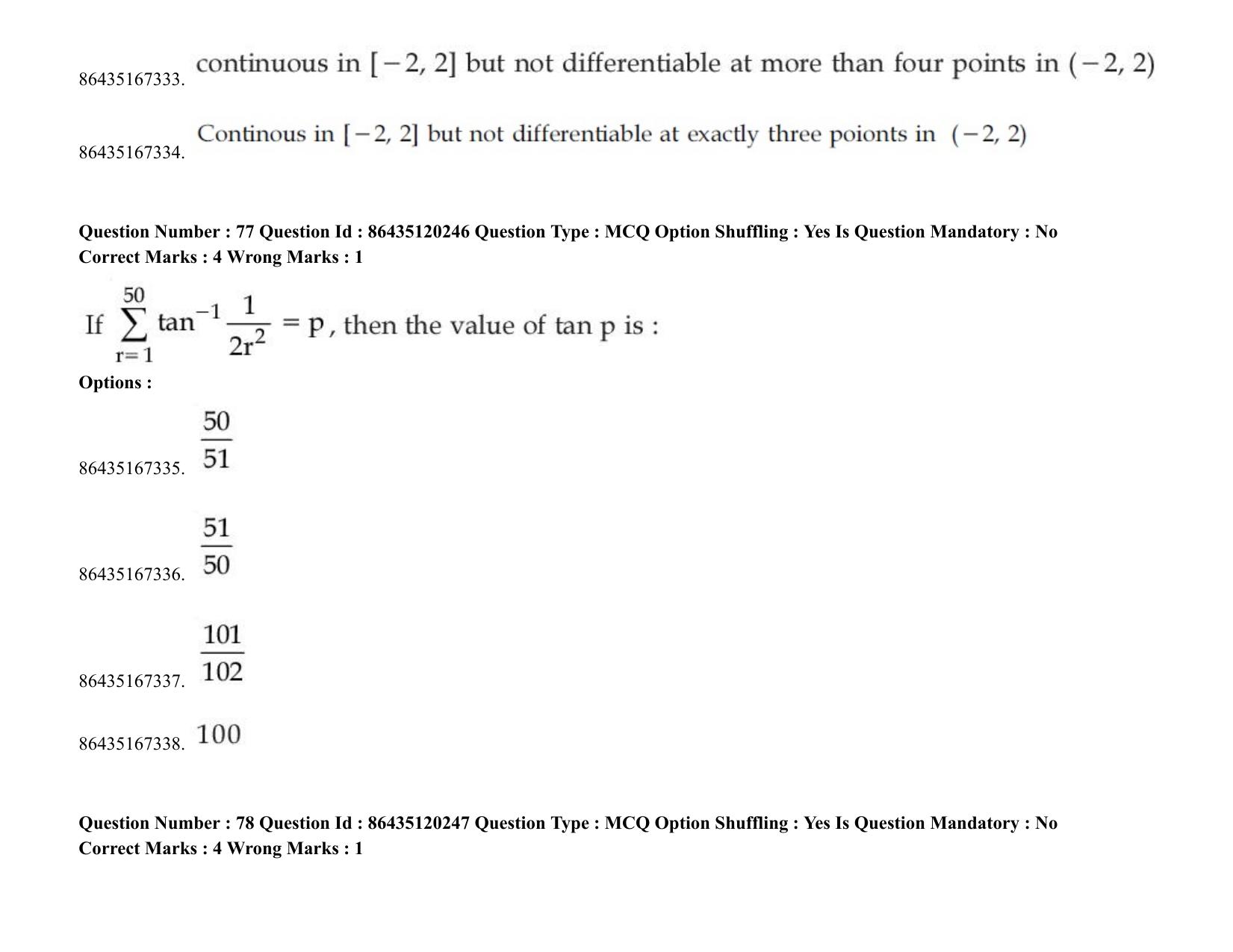 JEE Mains 2021: BTech (Shift 1) 26-08-2021 Question Paper - Page 63
