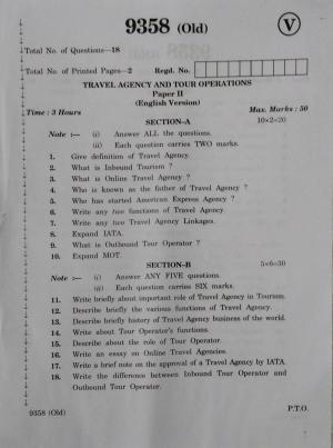 AP Inter 2nd Year Vocational Question Paper March - 2020 - Travel Agency and Tour Operations-II(old)