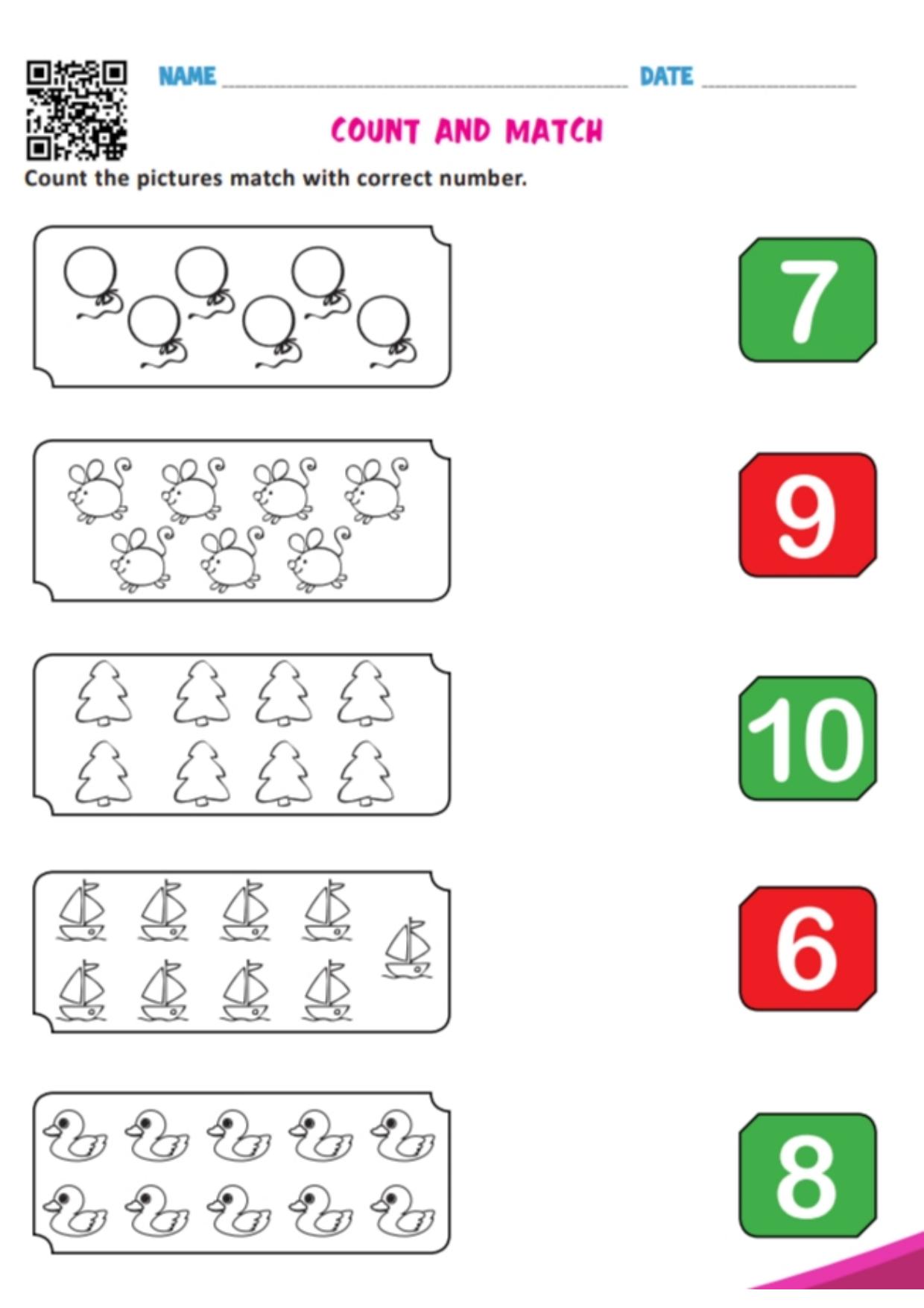LKG Maths Worksheets: Maths 3 - Page 2