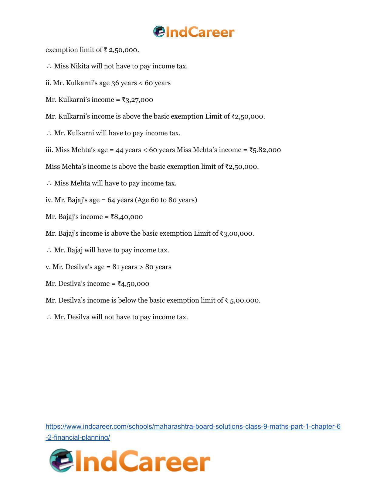 Maharashtra Board Solutions Class 9-Maths (Part 1): Chapter 6.2- Financial Planning - Page 3