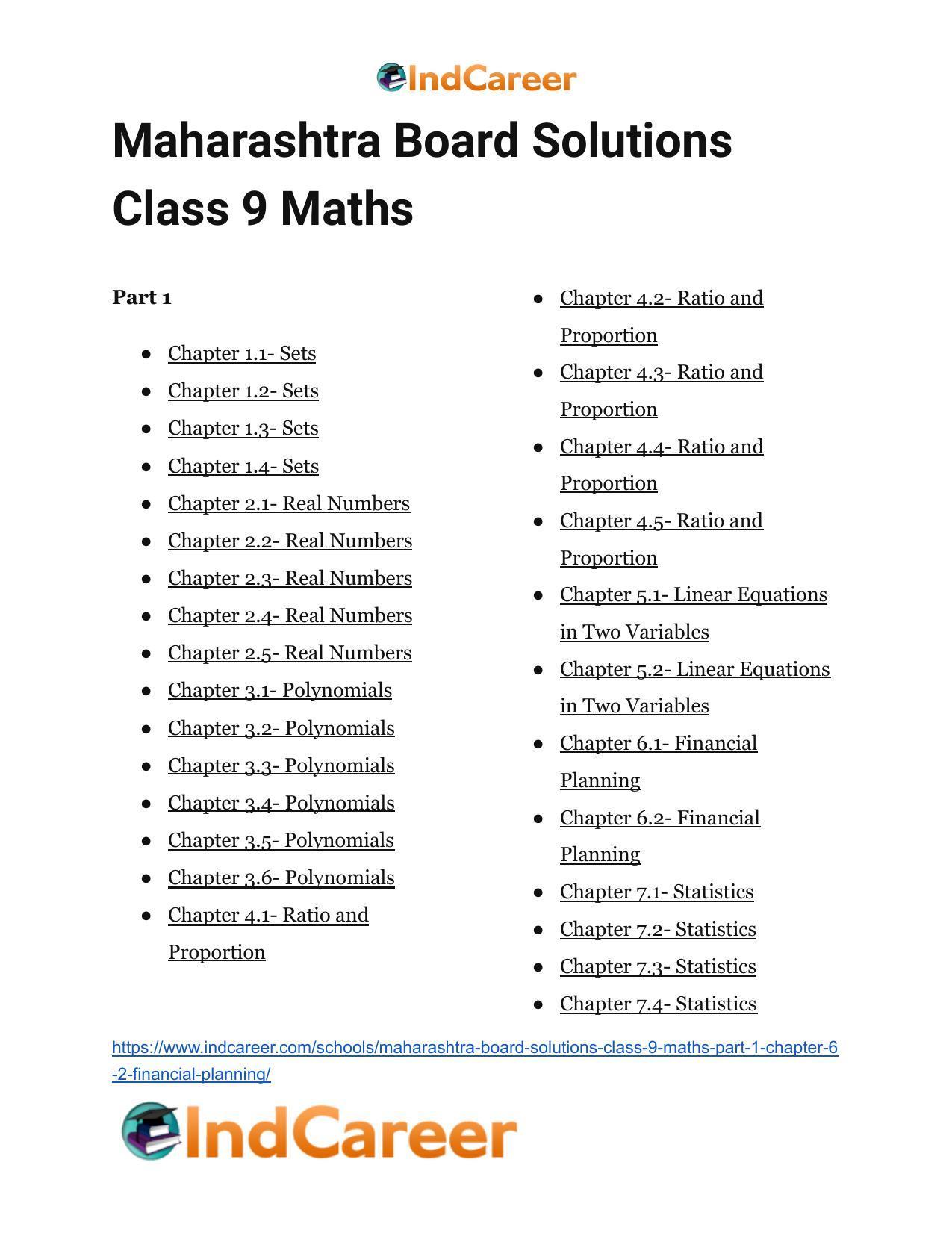 Maharashtra Board Solutions Class 9-Maths (Part 1): Chapter 6.2- Financial Planning - Page 8
