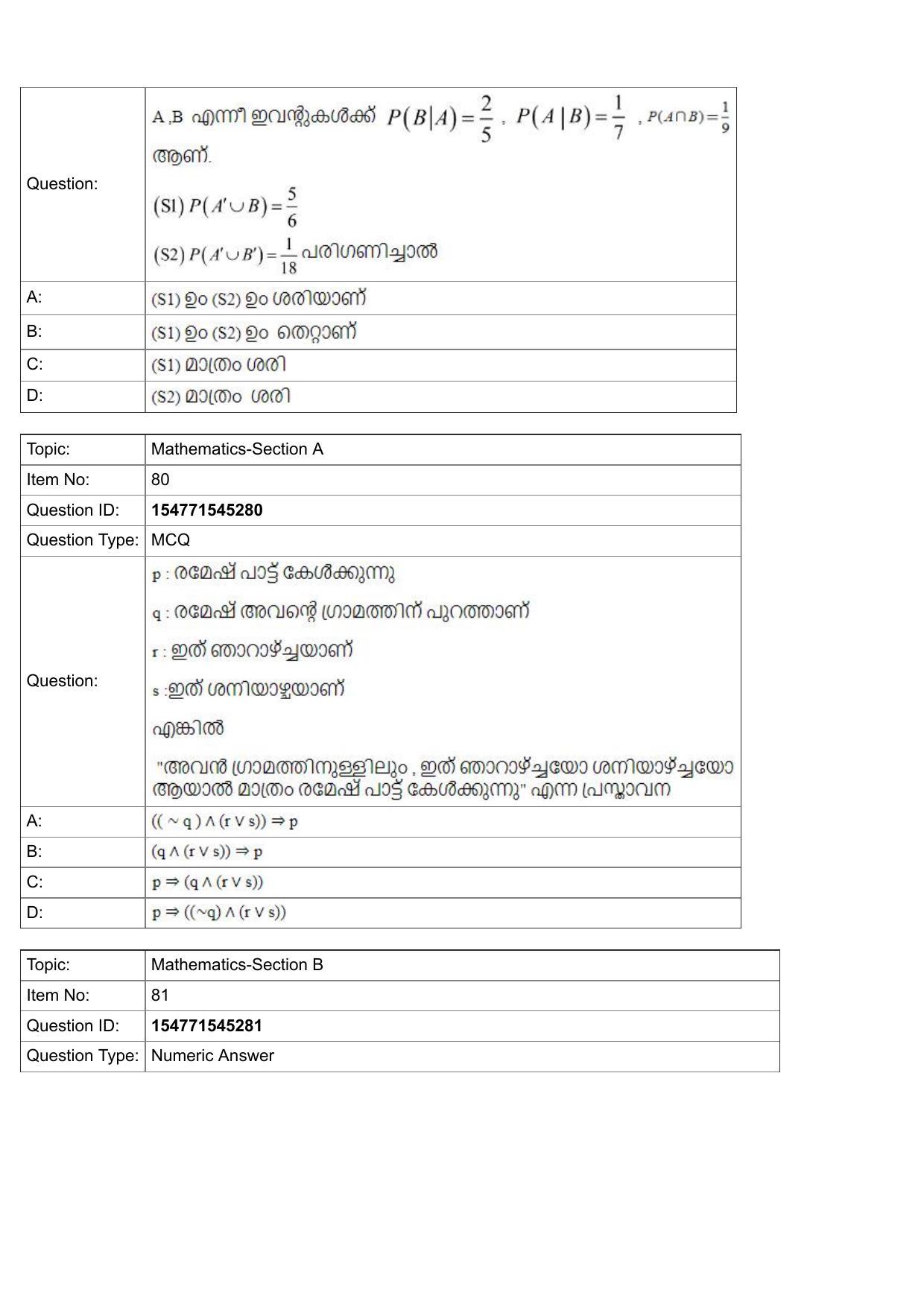 JEE Mains 2022: BTech Malayalam (Shift 2) 28-07-2022 Question Paper - Page 33