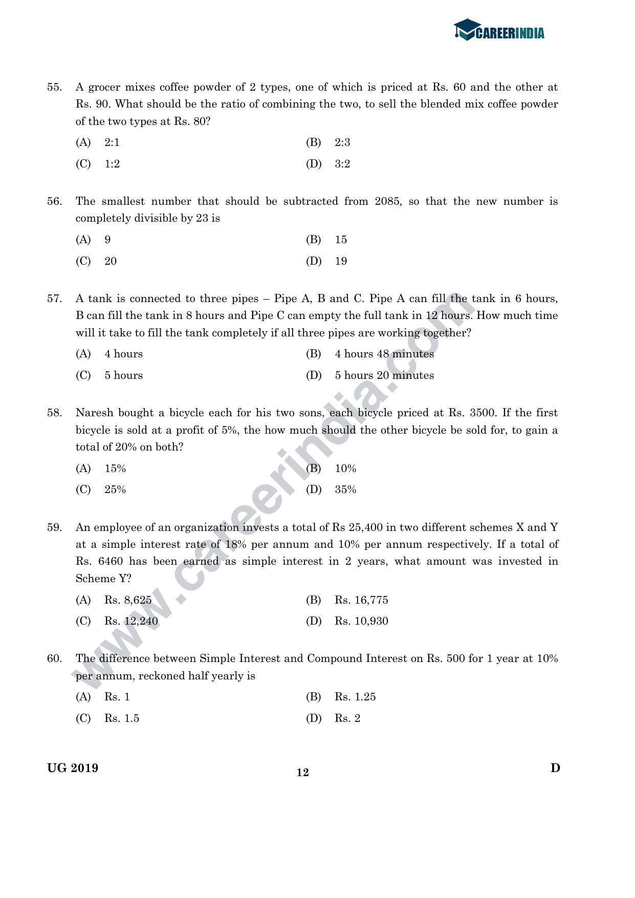 CLAT 2019 UG Logical-Reasoning Question Paper - Page 11