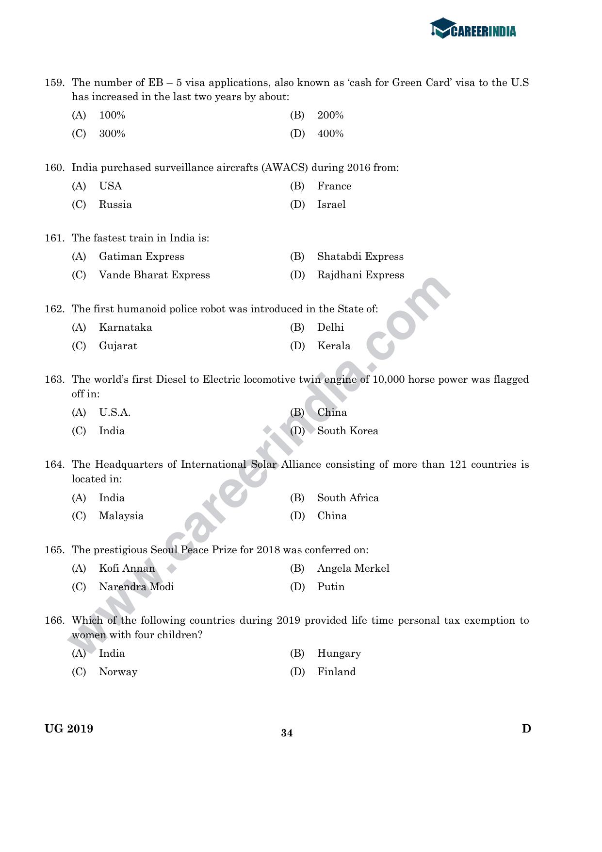 CLAT 2019 UG Logical-Reasoning Question Paper - Page 33