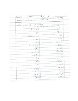 Worksheet for Class 5 Arabic Assignment 8