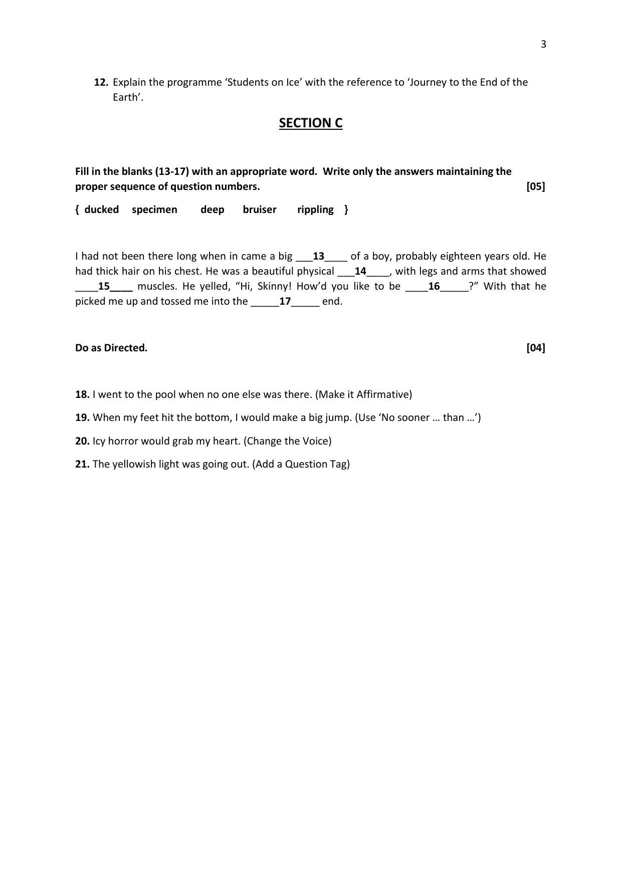 Gujarat Board Class 12th Question Paper 2020: STD-12-અંગ્રેજી પ્રથમ ભાષા - Page 3