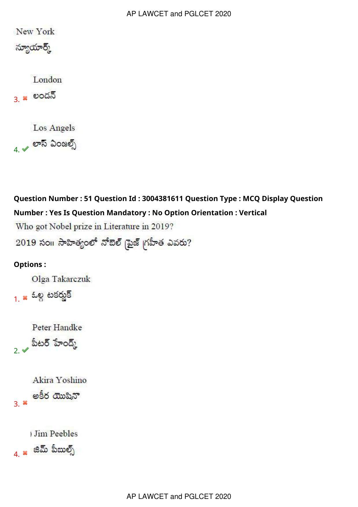 AP LAWCET 2020 - 5 Year LLB Question Paper With Keys - Page 33