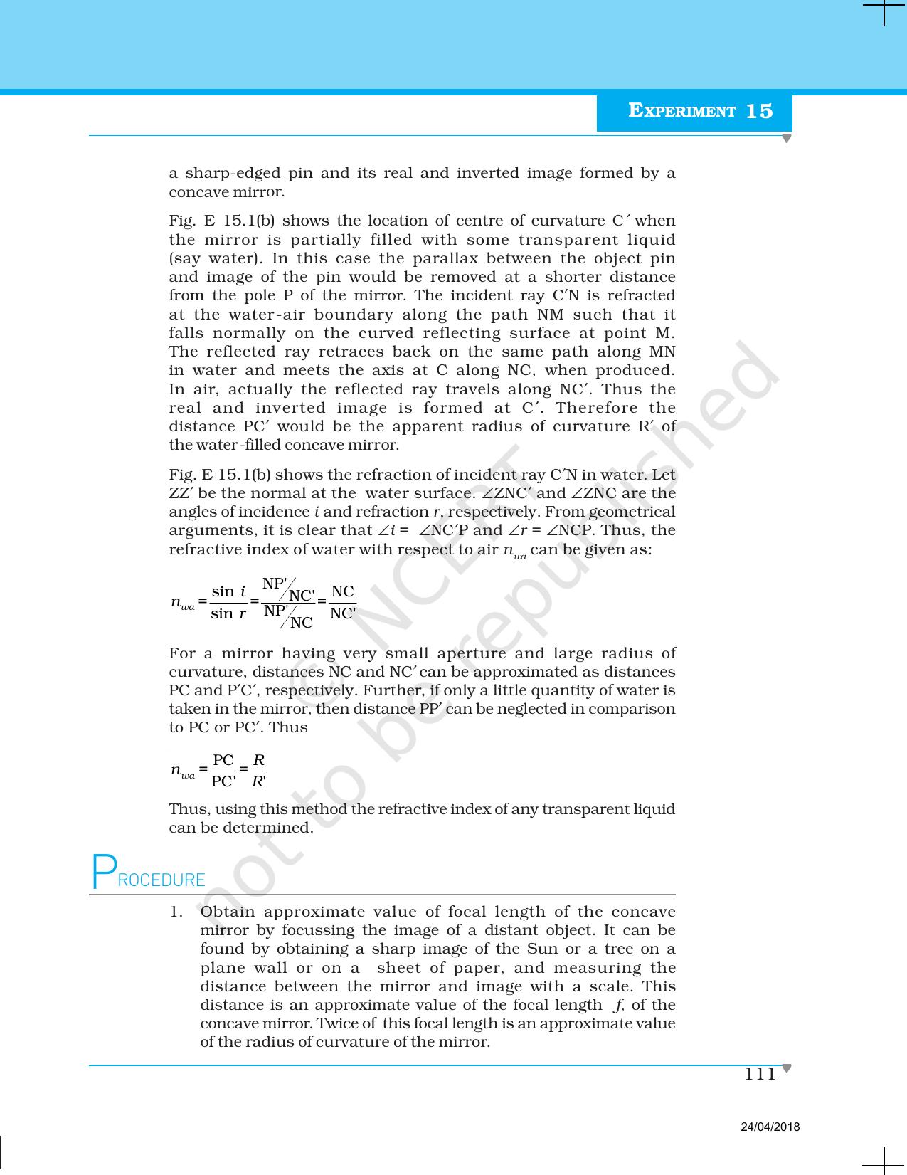 NCERT Laboratory Manuals for Class XII Physics - Experiment 14 to 18 - Page 7