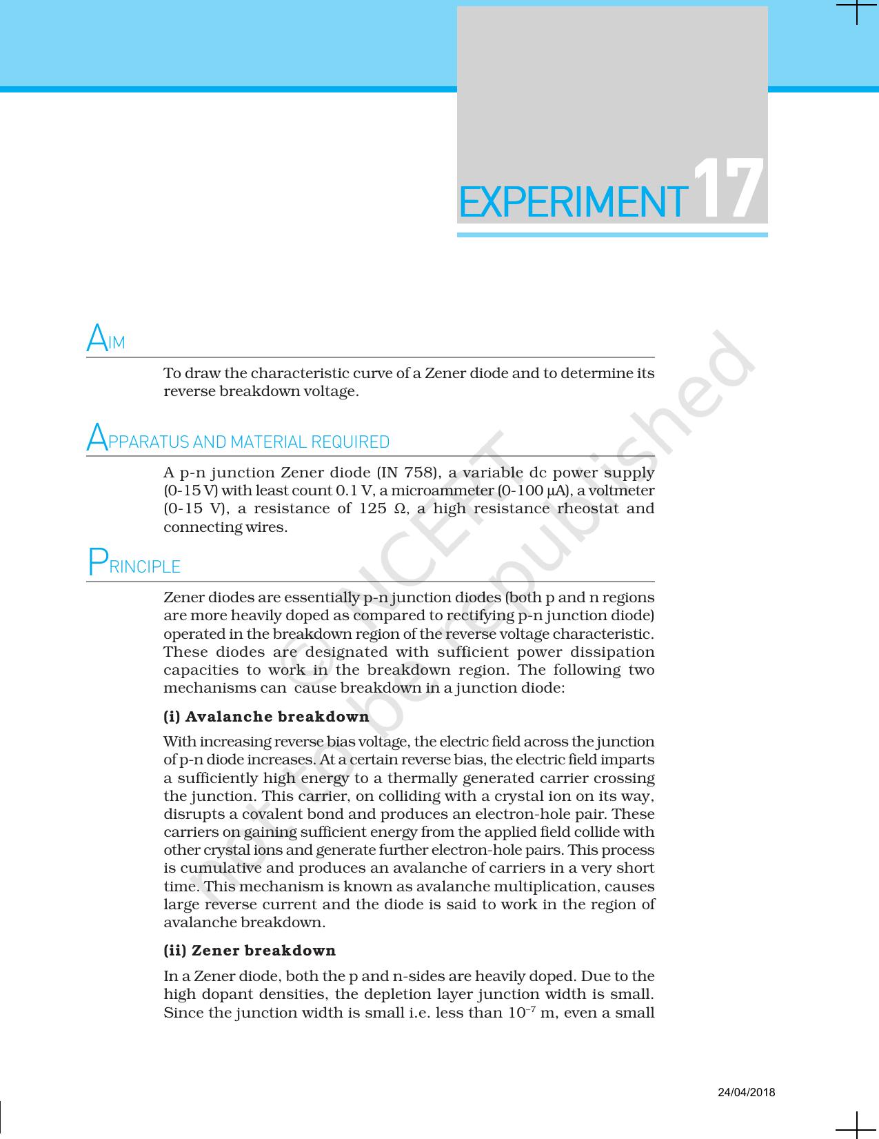NCERT Laboratory Manuals for Class XII Physics - Experiment 14 to 18 - Page 21