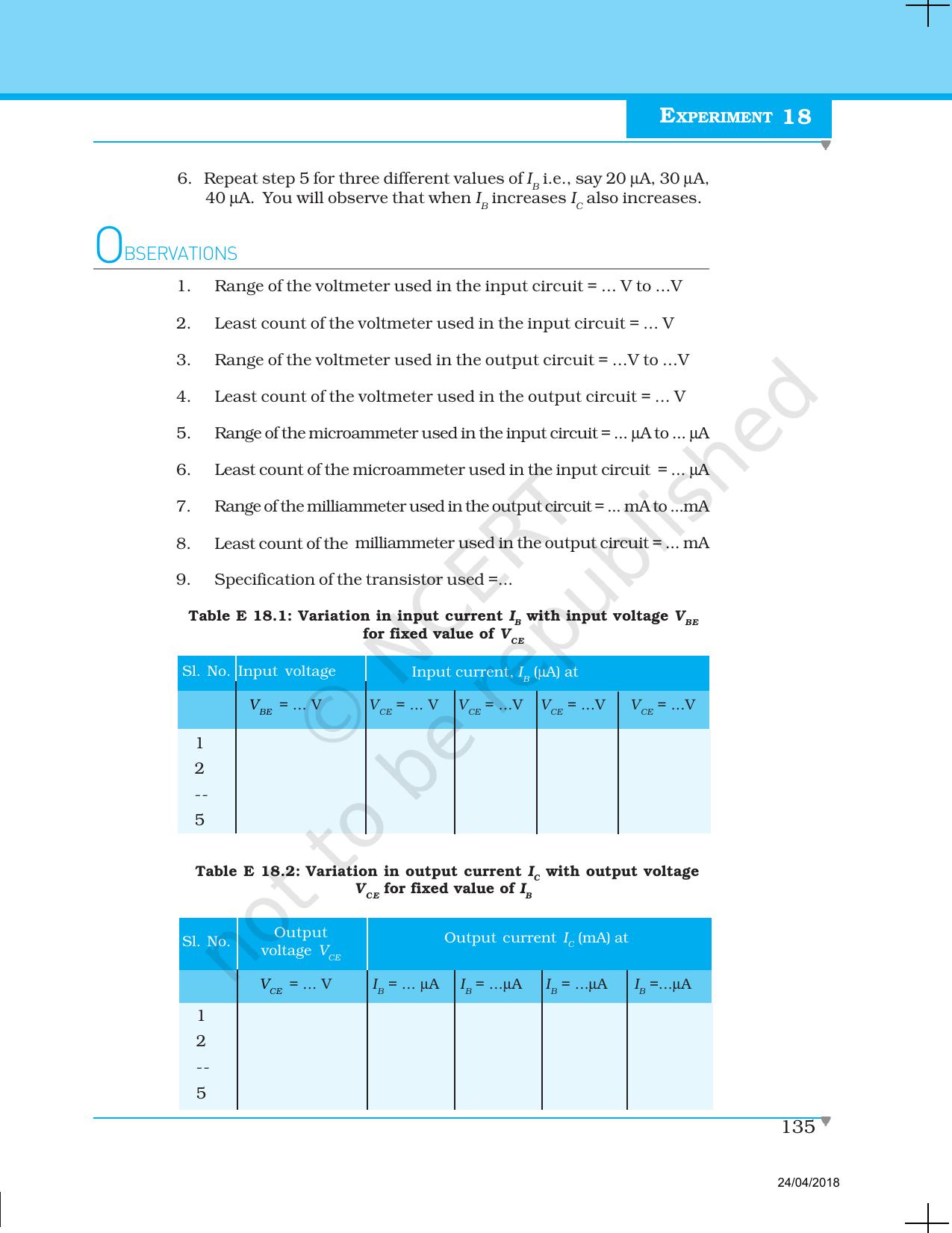 NCERT Laboratory Manuals for Class XII Physics - Experiment 14 to 18 - Page 31