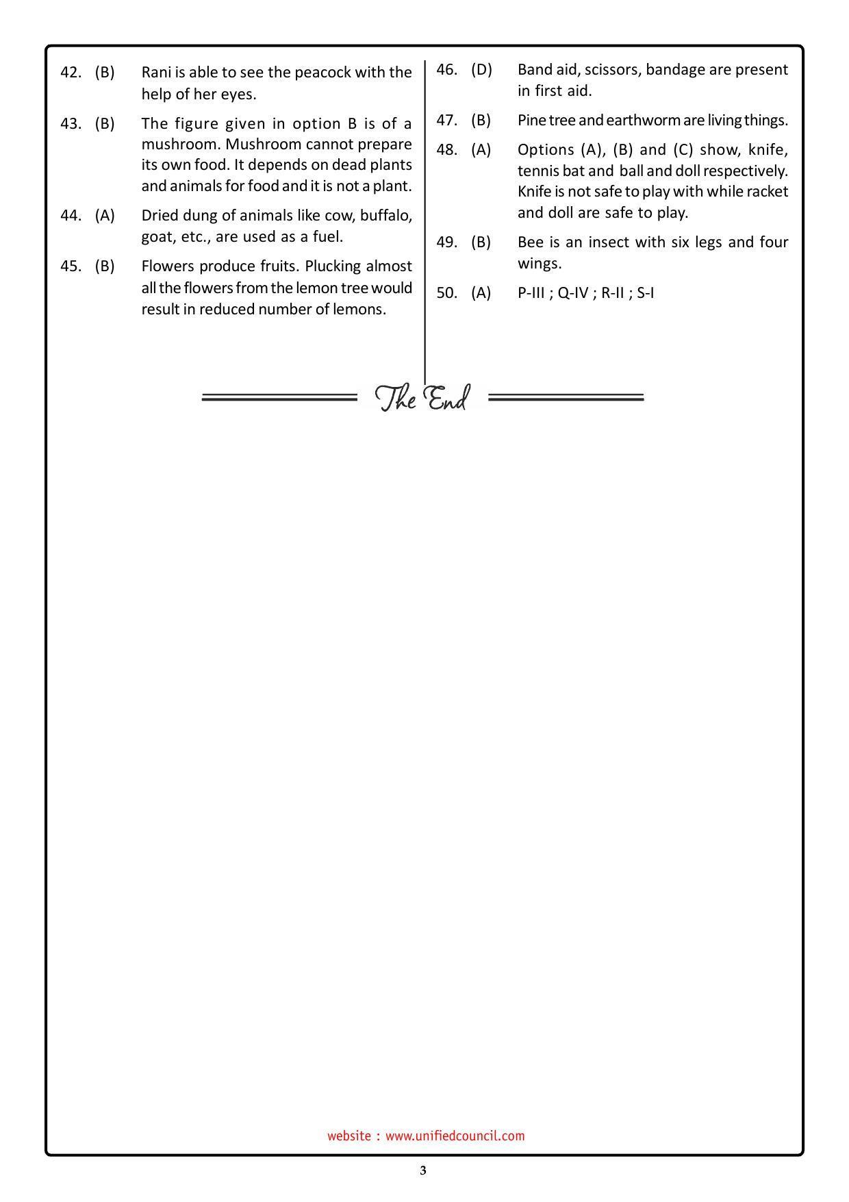 NSTSE 2023 Class 2 Answer Key (Paper Code 487) - Page 3