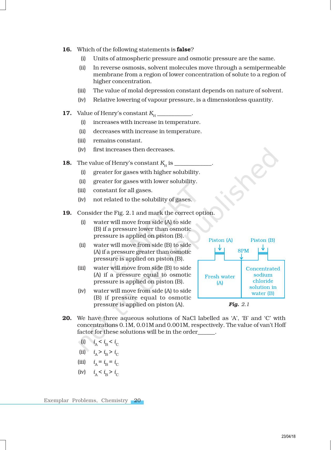 NCERT Exemplar Book for Class 12 Chemistry: Chapter 2 Solutions - Page 4
