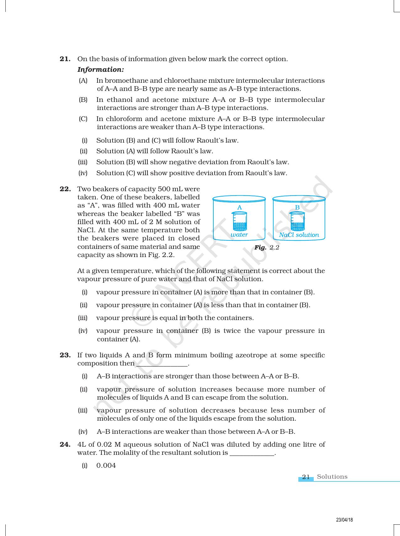 NCERT Exemplar Book for Class 12 Chemistry: Chapter 2 Solutions - Page 5