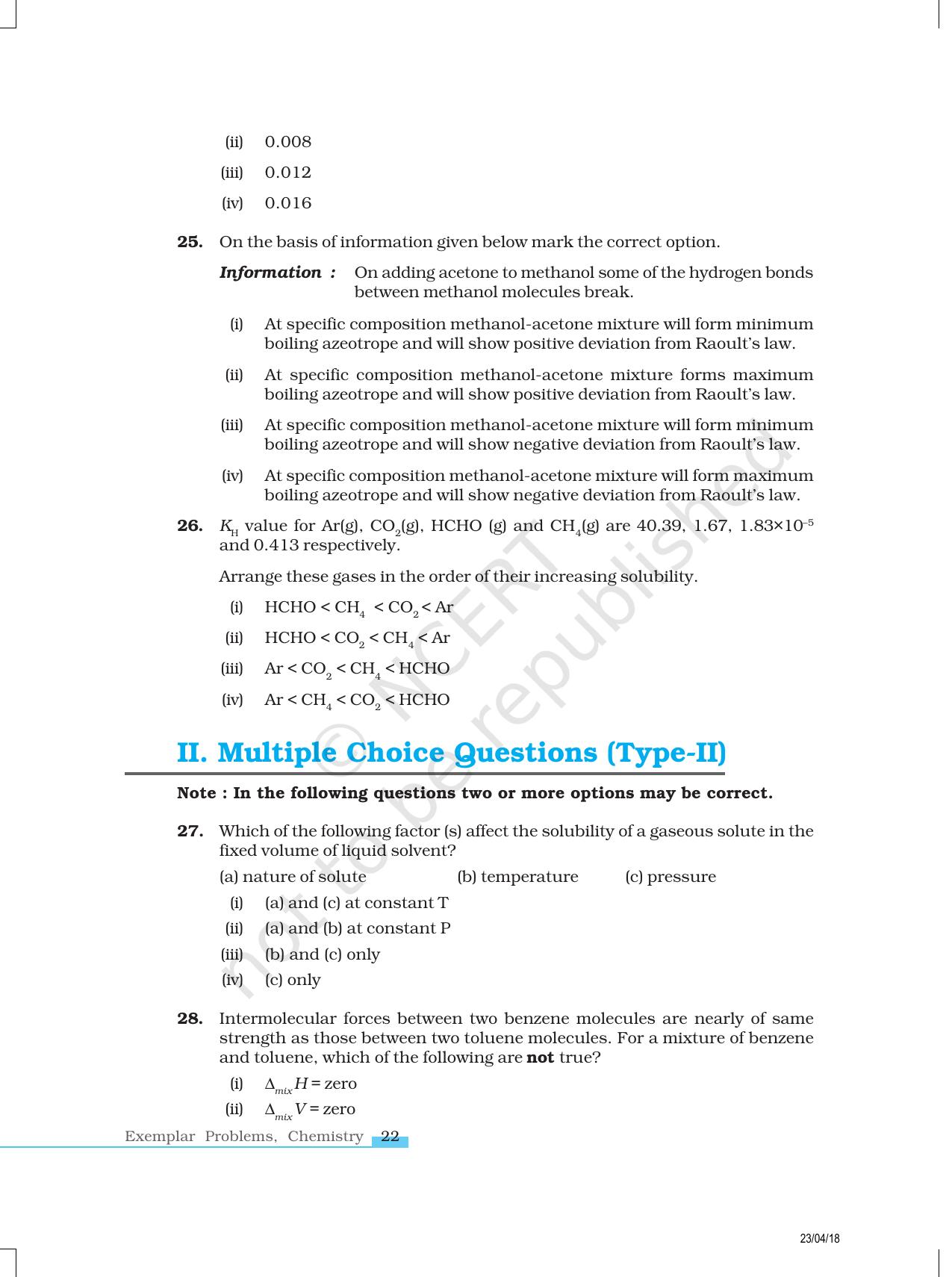 NCERT Exemplar Book for Class 12 Chemistry: Chapter 2 Solutions - Page 6