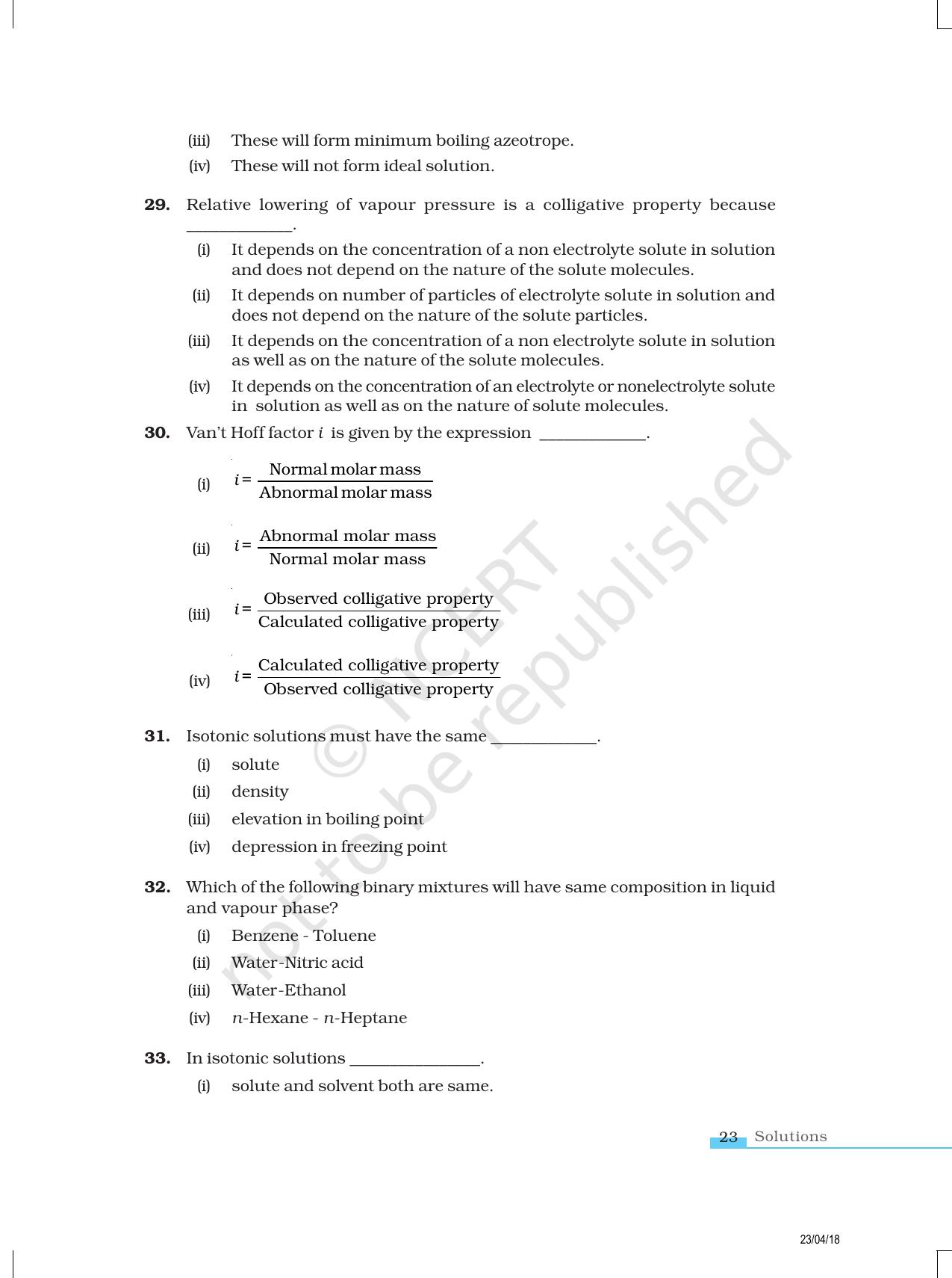 NCERT Exemplar Book for Class 12 Chemistry: Chapter 2 Solutions - Page 7