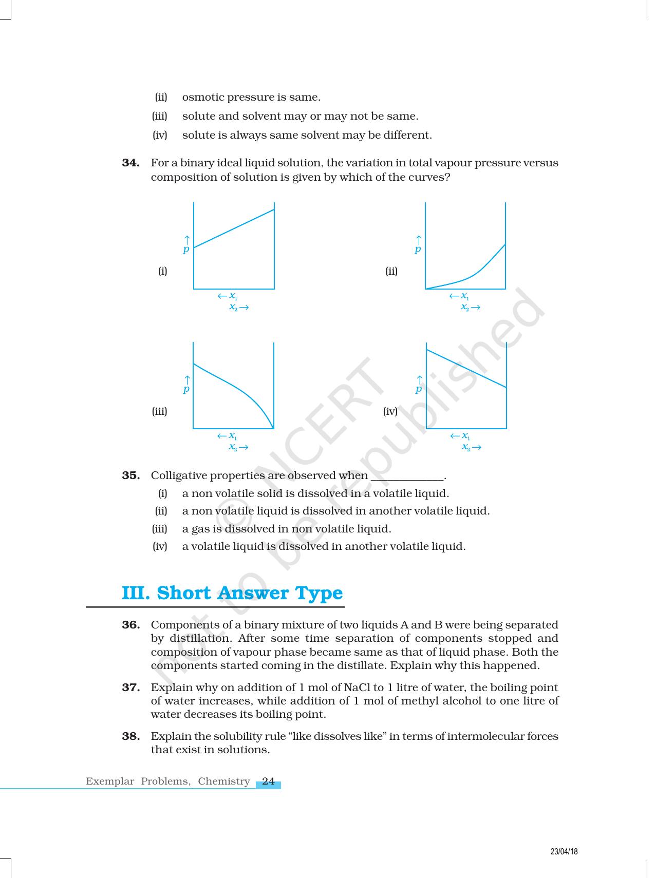 NCERT Exemplar Book for Class 12 Chemistry: Chapter 2 Solutions - Page 8