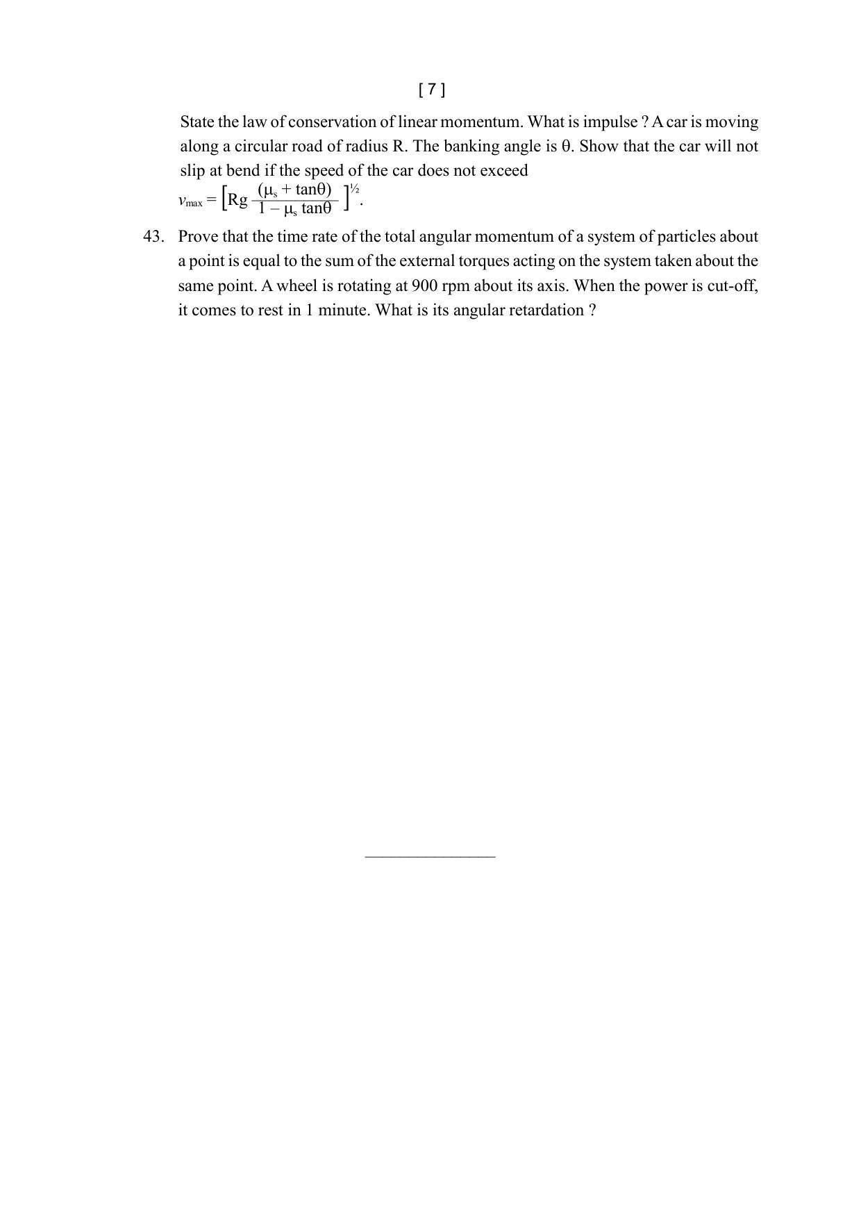 Tripura Board Class XI Physics Model Question Paper 2023 - Page 7