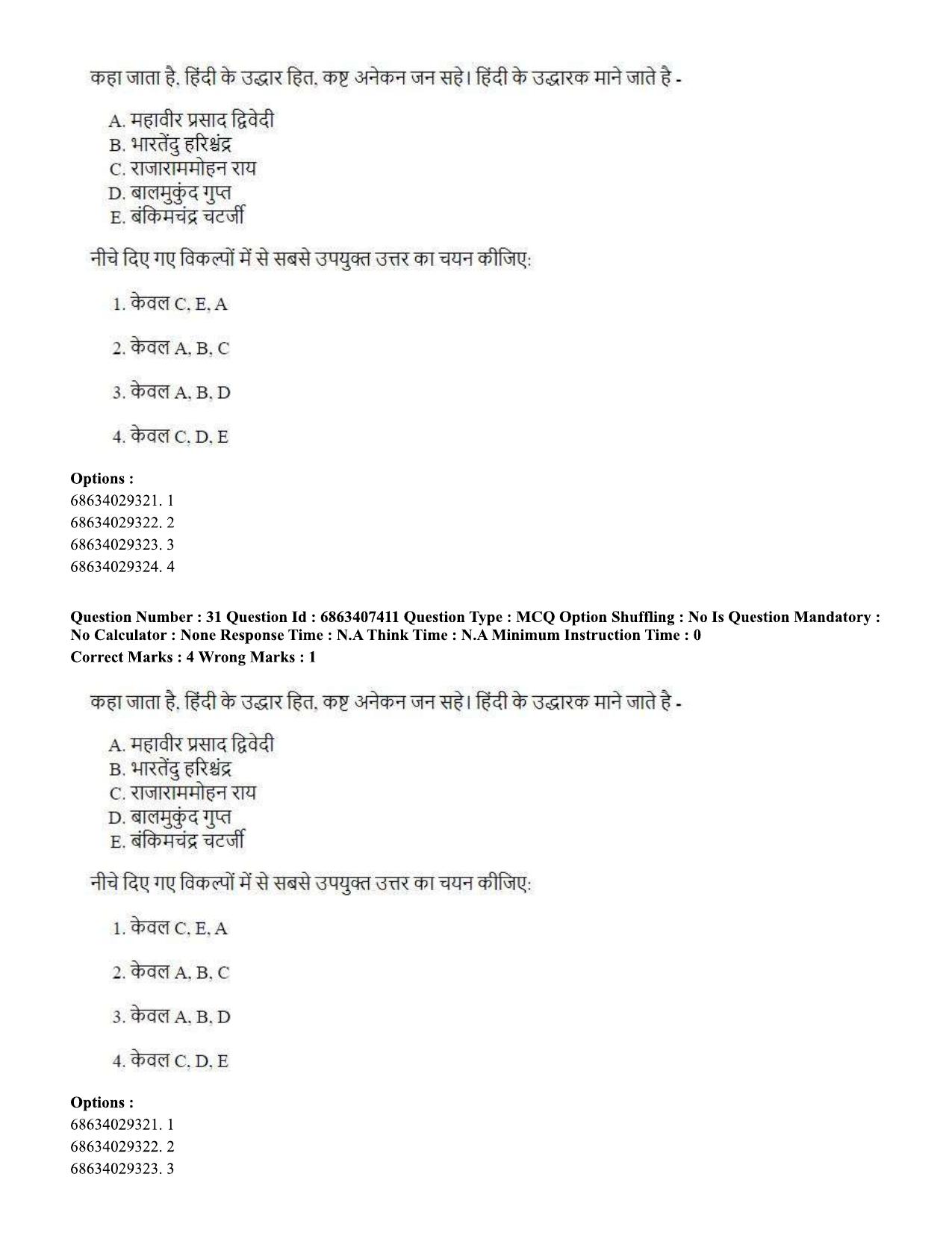 CUET PG 2023: COQP05 – B.Ed. Languages (Hindi)-Shift 1 (07-06-2023) Question Papers - Page 32