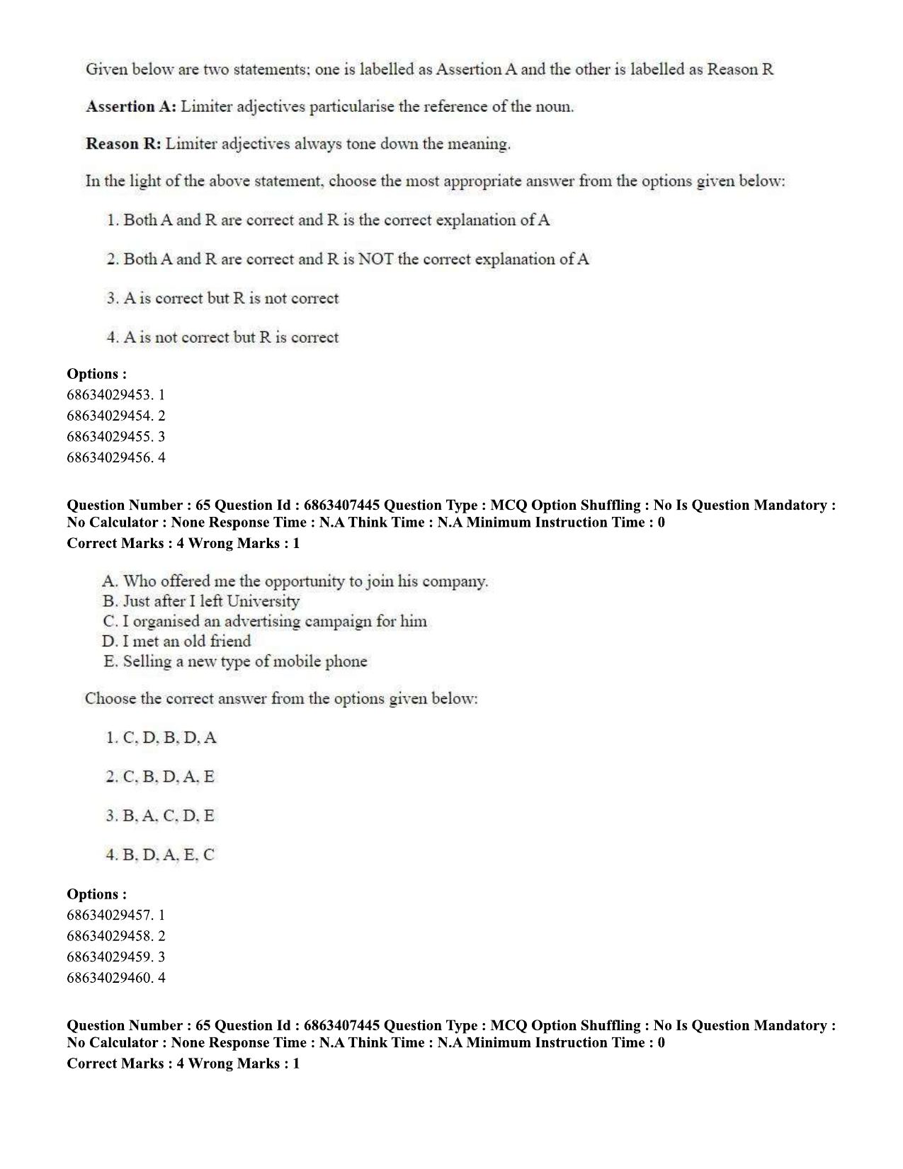CUET PG 2023: COQP05 – B.Ed. Languages (Hindi)-Shift 1 (07-06-2023) Question Papers - Page 66