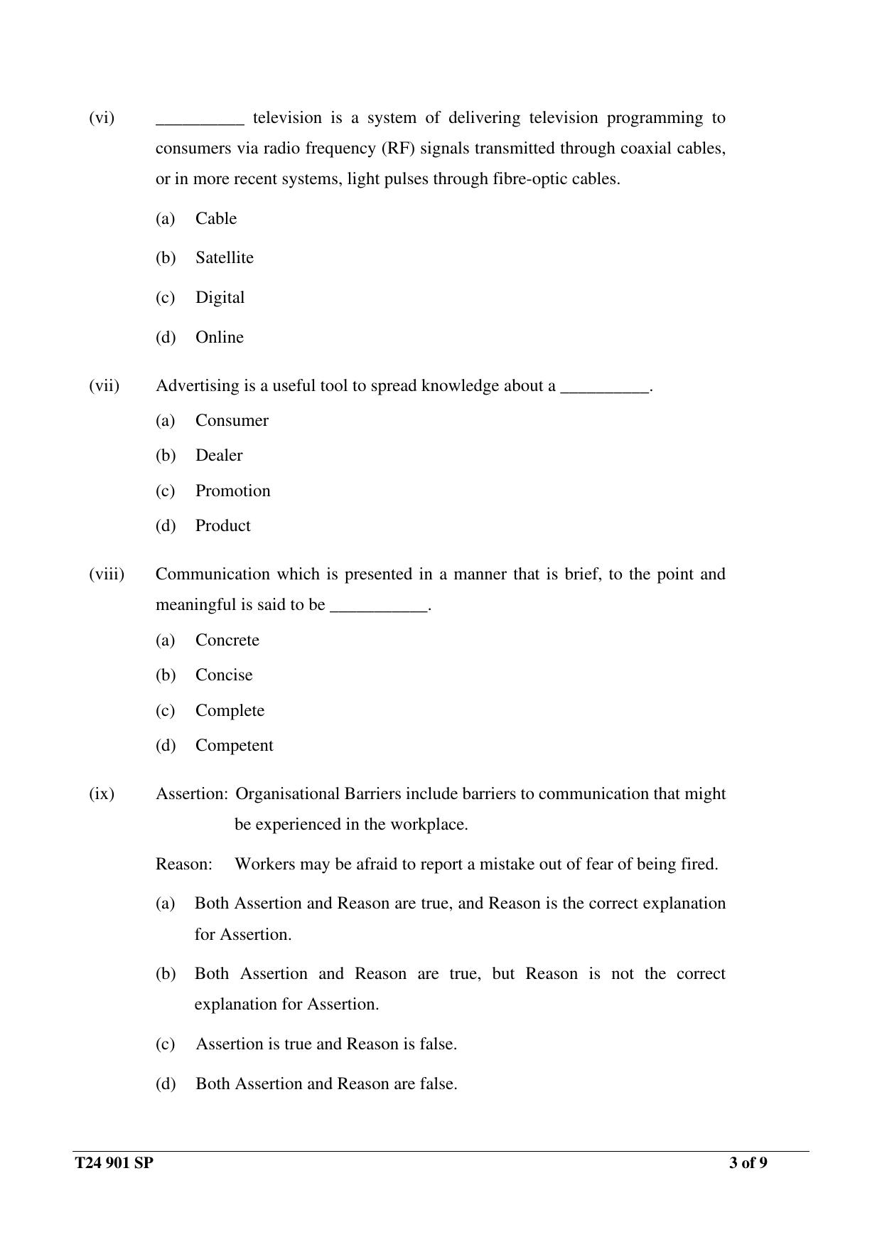 ICSE Class 10 2024 MASS MEDIA & COMMUNICATION Sample Paper - Page 3