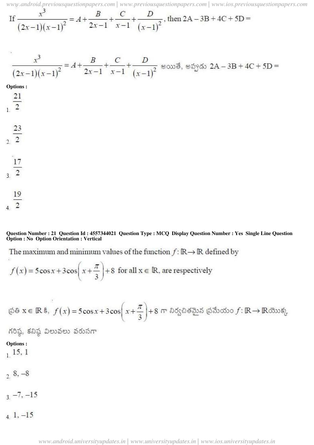 AP EAPCET 2018 - April 23, 2018 - Master Engineering Question Paper With Preliminary Keys Shift 1 - Page 11