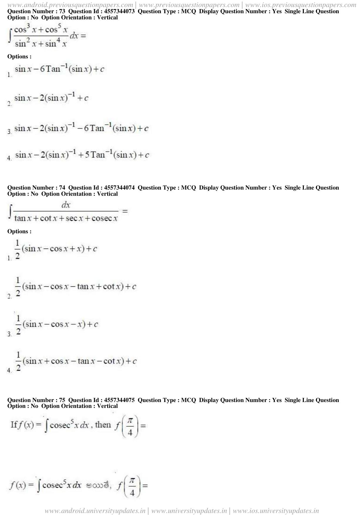 AP EAPCET 2018 - April 23, 2018 - Master Engineering Question Paper With Preliminary Keys Shift 1 - Page 40
