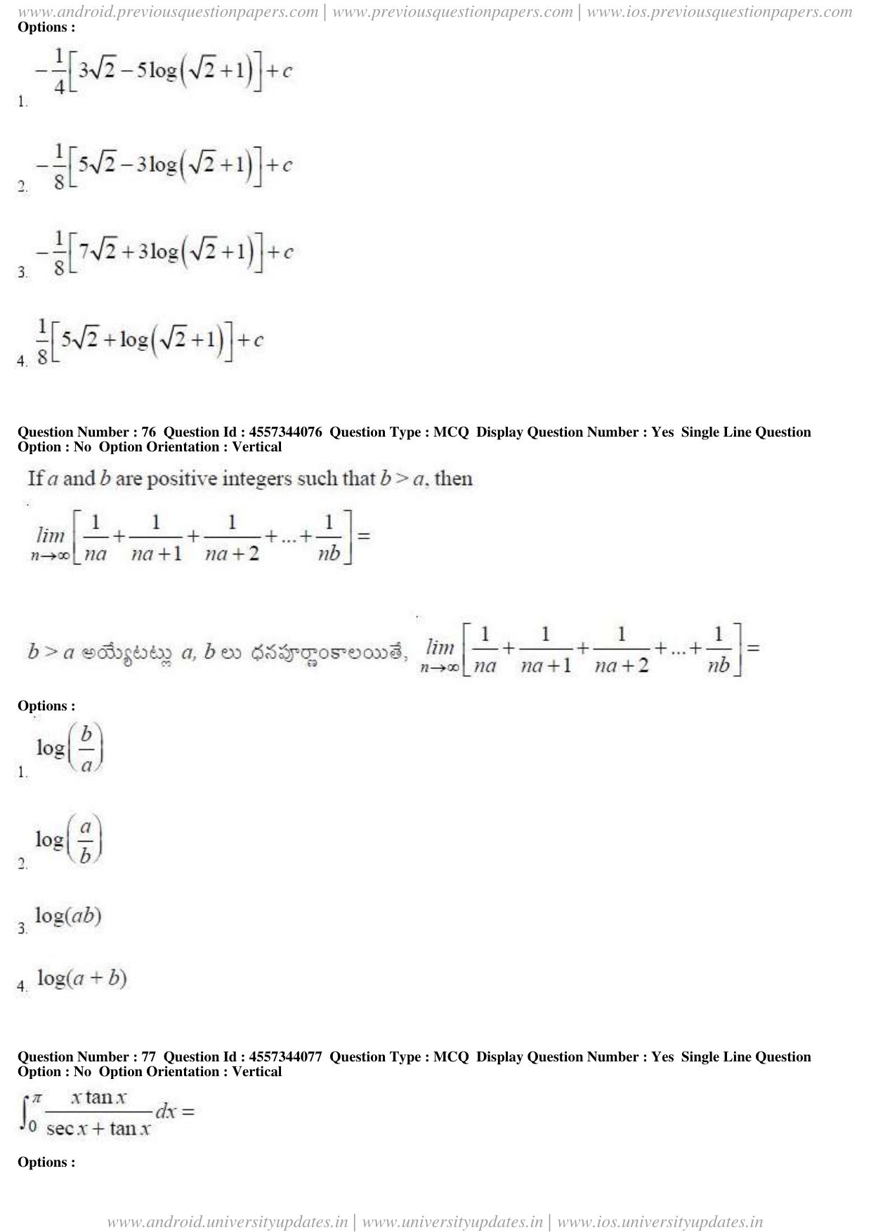 AP EAPCET 2018 - April 23, 2018 - Master Engineering Question Paper With Preliminary Keys Shift 1 - Page 41