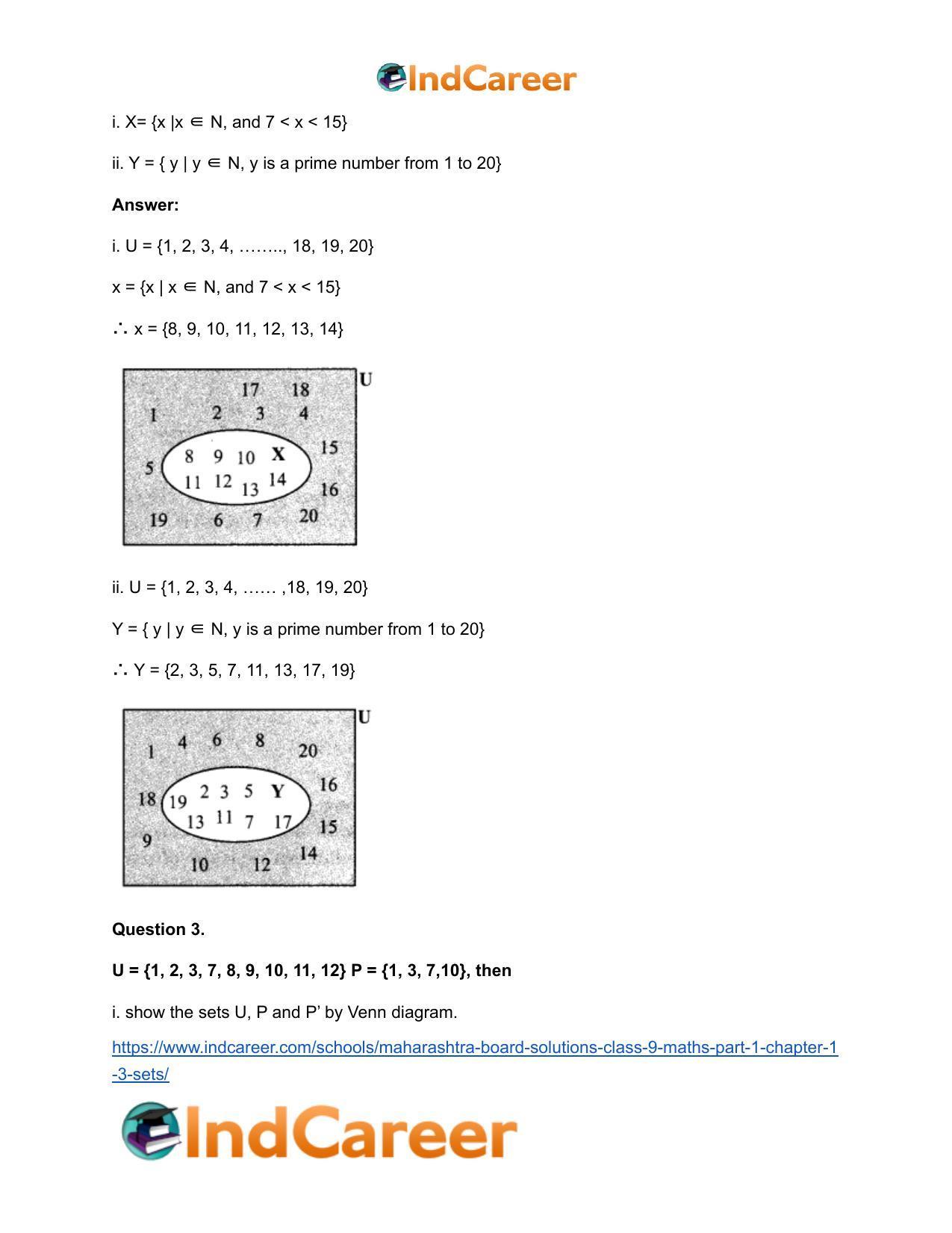 Maharashtra Board Solutions Class 9-Maths (Part 1): Chapter 1.3- Sets - Page 4