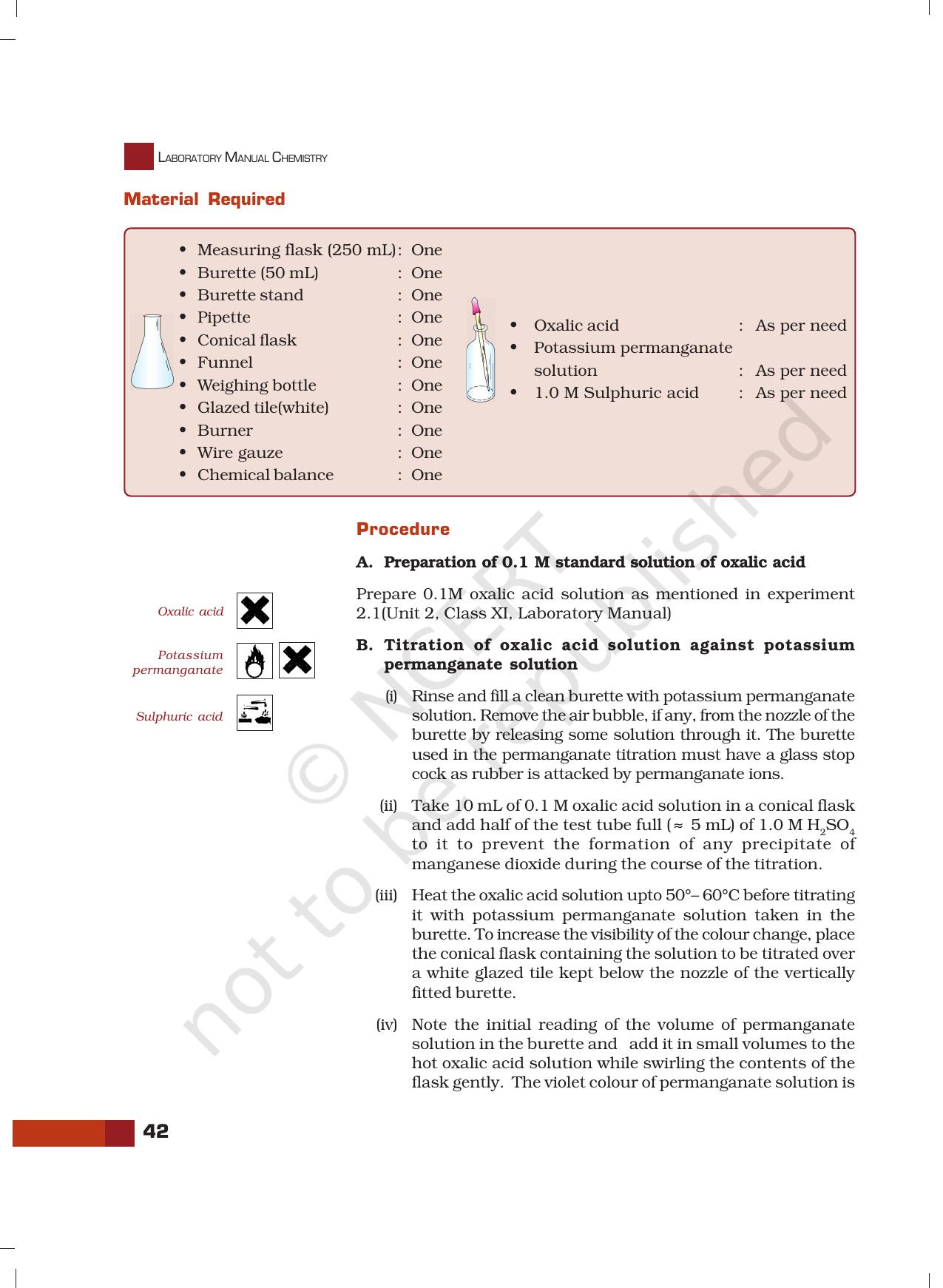 NCERT Laboratory Manuals for Class XII Chemistry - Unit 6 (Titrimetric Analysis (Redox Reaction)) - Page 3