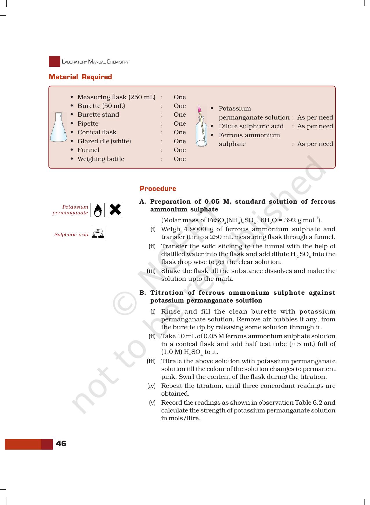 NCERT Laboratory Manuals for Class XII Chemistry - Unit 6 (Titrimetric Analysis (Redox Reaction)) - Page 7