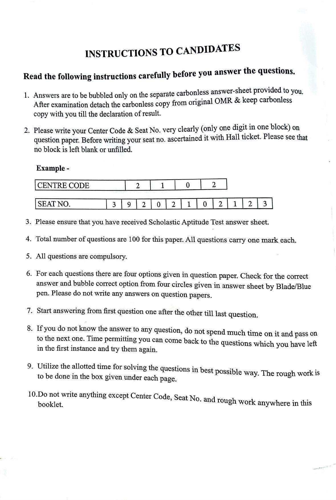 Maharashtra NTSE 2020 SAT (Telugu) Question Paper - Page 2