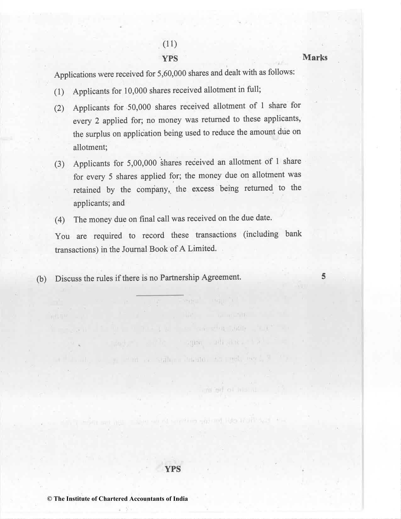 CA Foundation December 2020 Question Paper - Paper 1 (Principles and Practice of Accounting) - Page 11