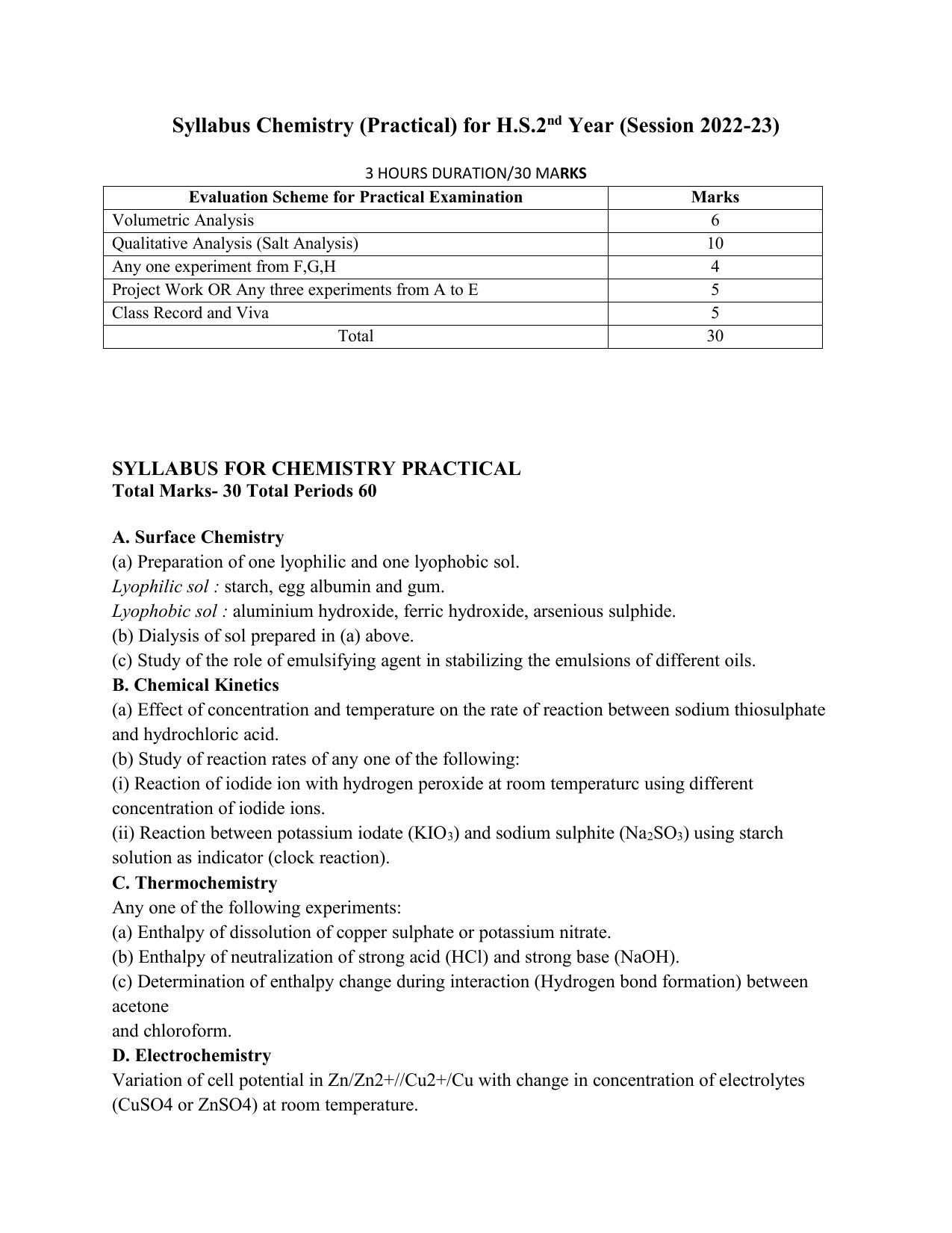 AHSEC 2nd Year Chemistry Syllabus - Page 7