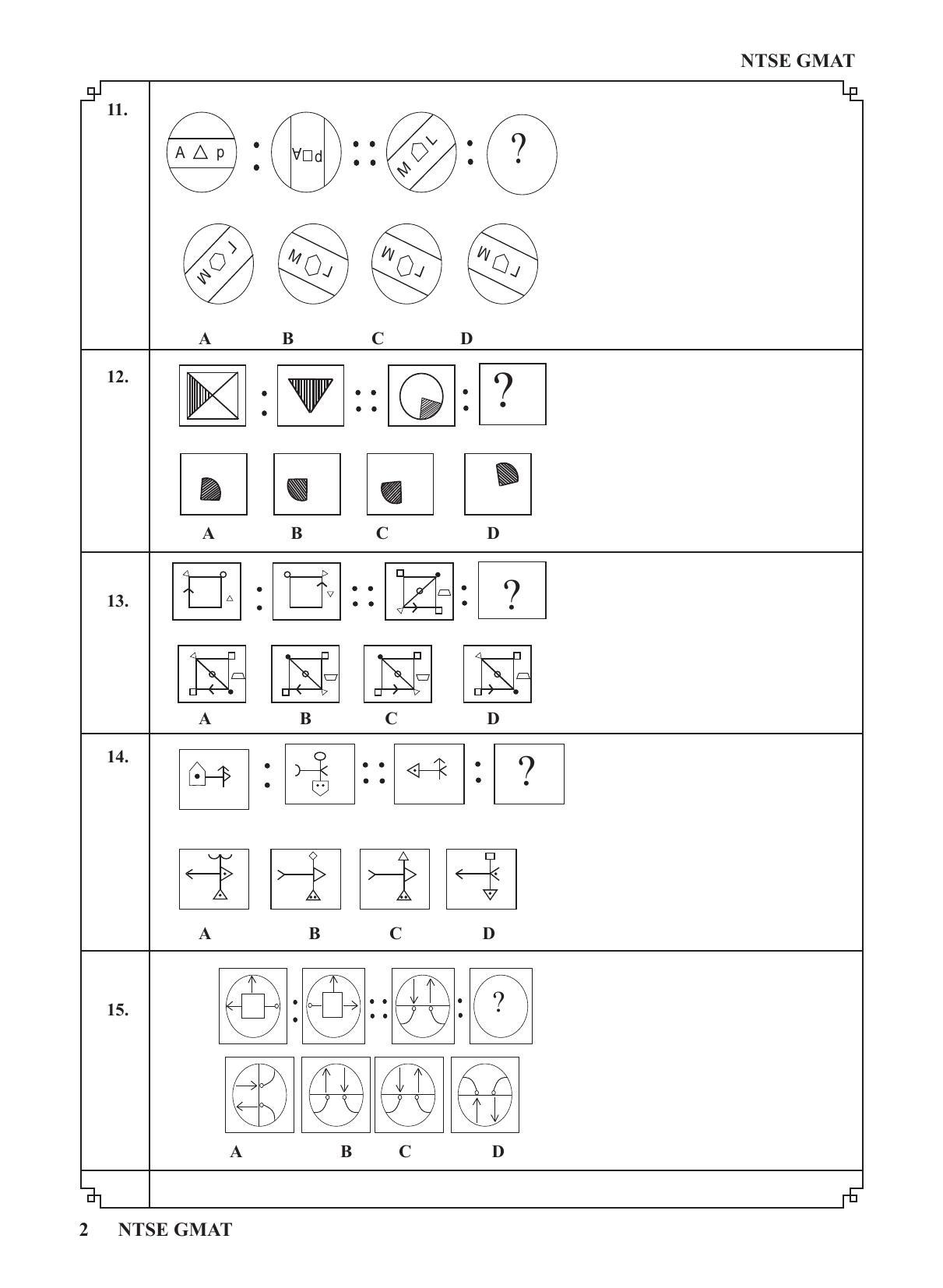 Karnataka NTSE (MAT & SAT) 2022 Question Paper - Page 12