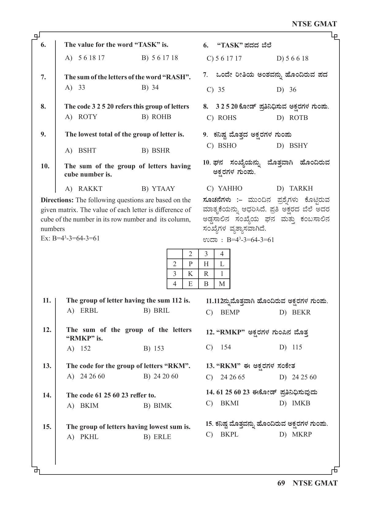 Karnataka NTSE (MAT & SAT) 2022 Question Paper - Page 79