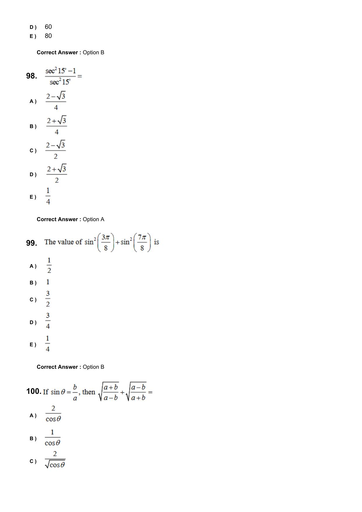 KEAM 2024 June 9 Question Paper with Answer Key - Page 23