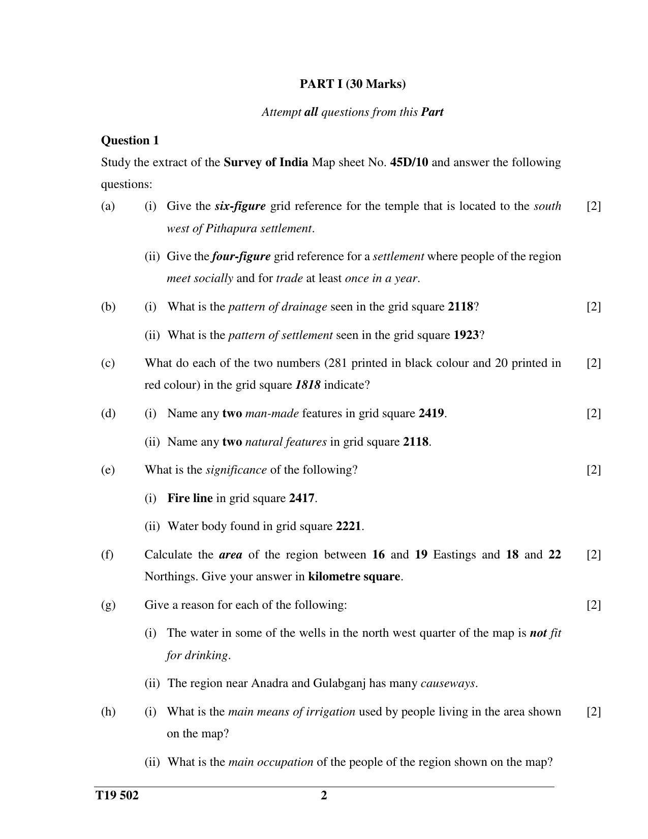ISC Class 12 2019 H.C.G. - Paper – 2 Question Paper - Page 2