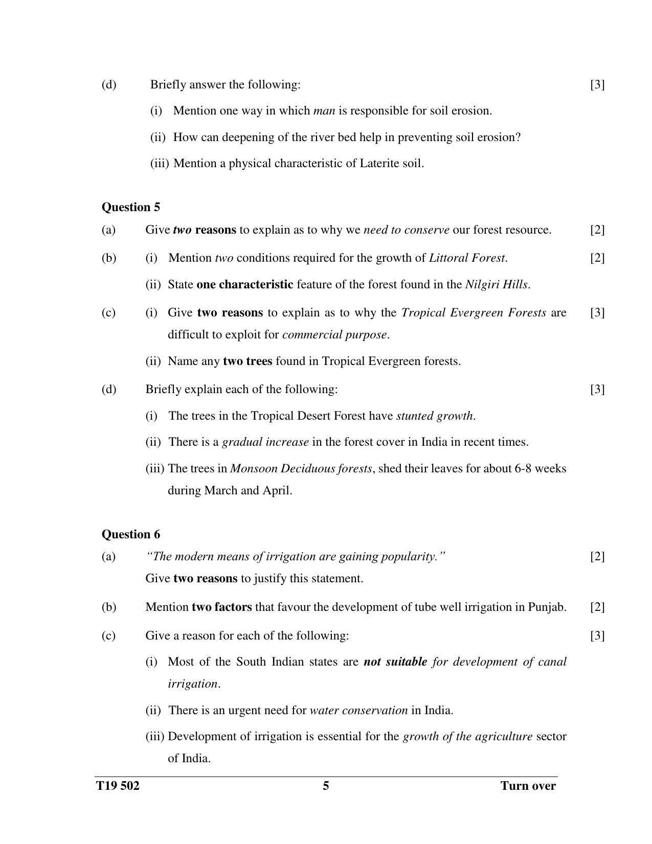 ISC Class 12 2019 H.C.G. - Paper – 2 Question Paper - Page 5