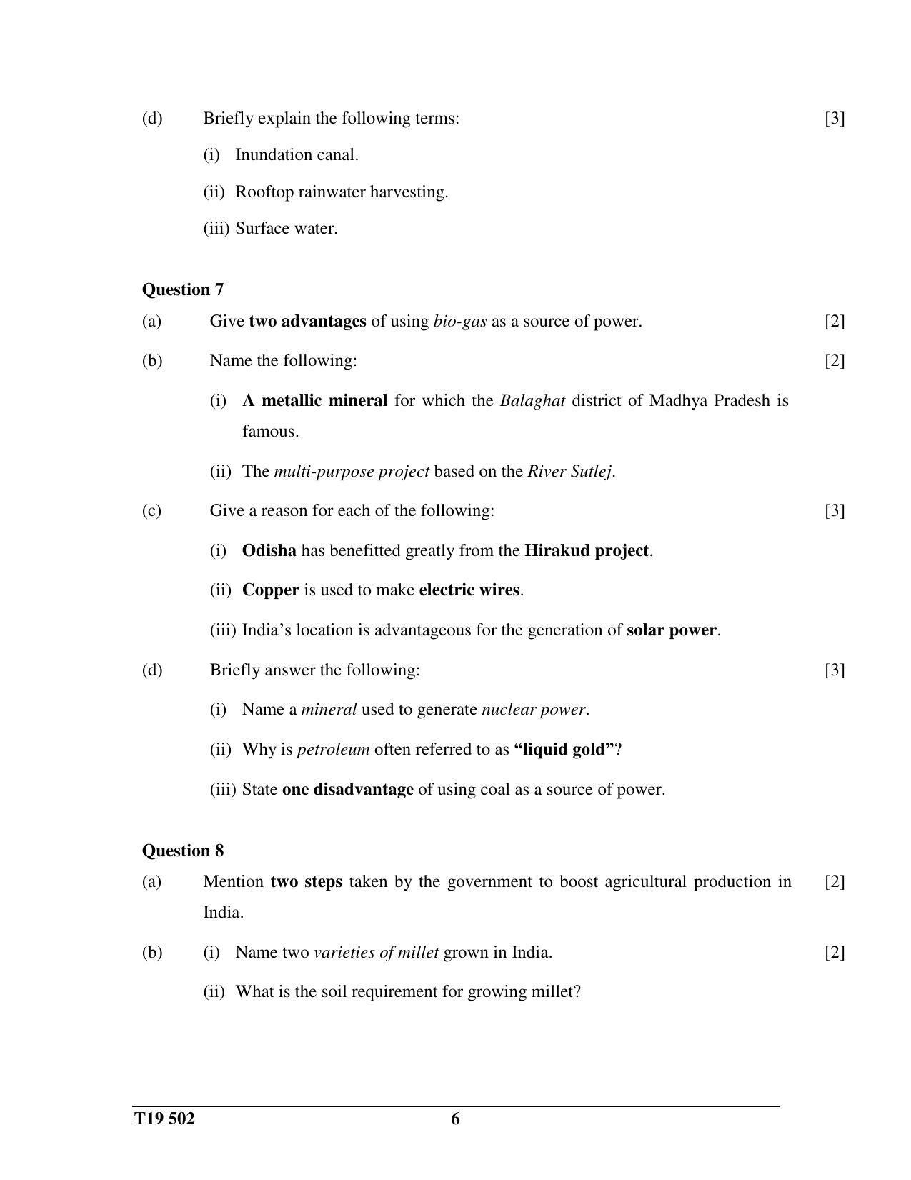 ISC Class 12 2019 H.C.G. - Paper – 2 Question Paper - Page 6