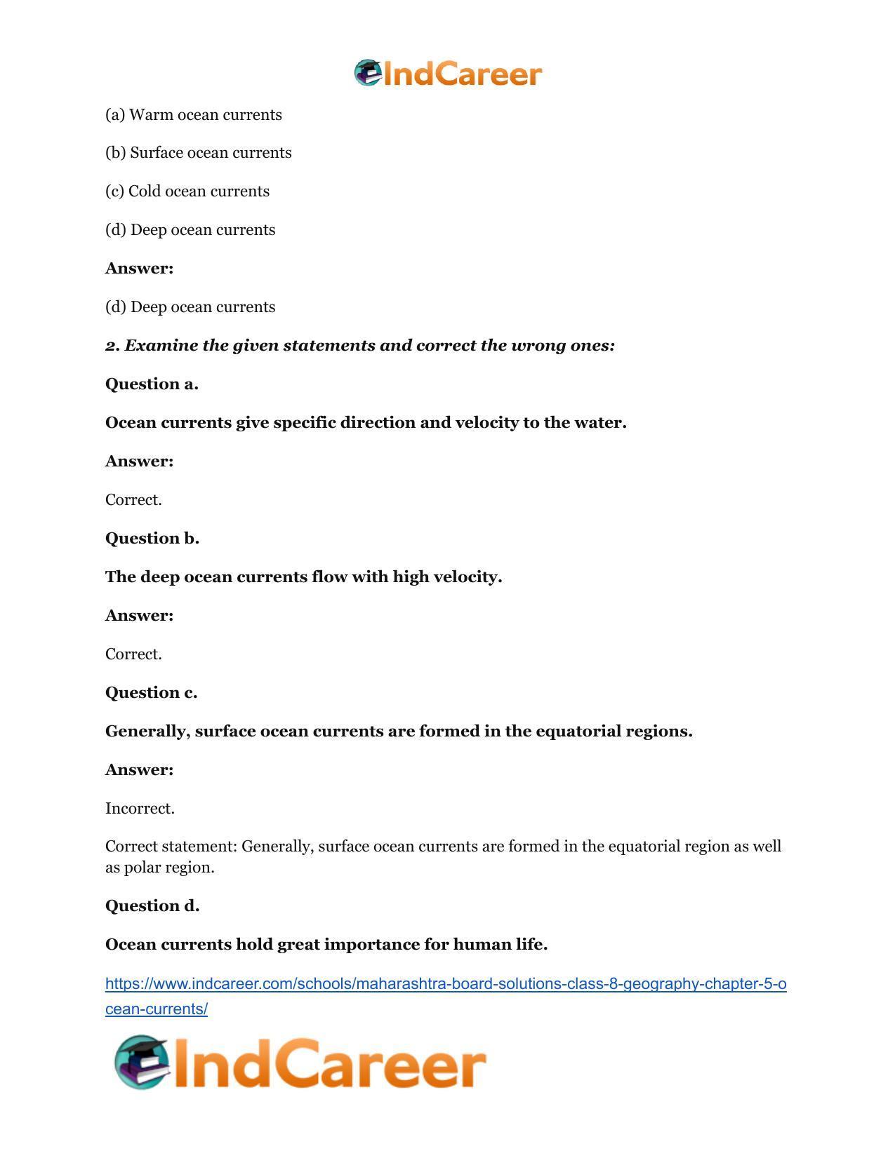 Maharashtra Board Solutions Class 8-Geography: Chapter 5- Ocean Currents - Page 4