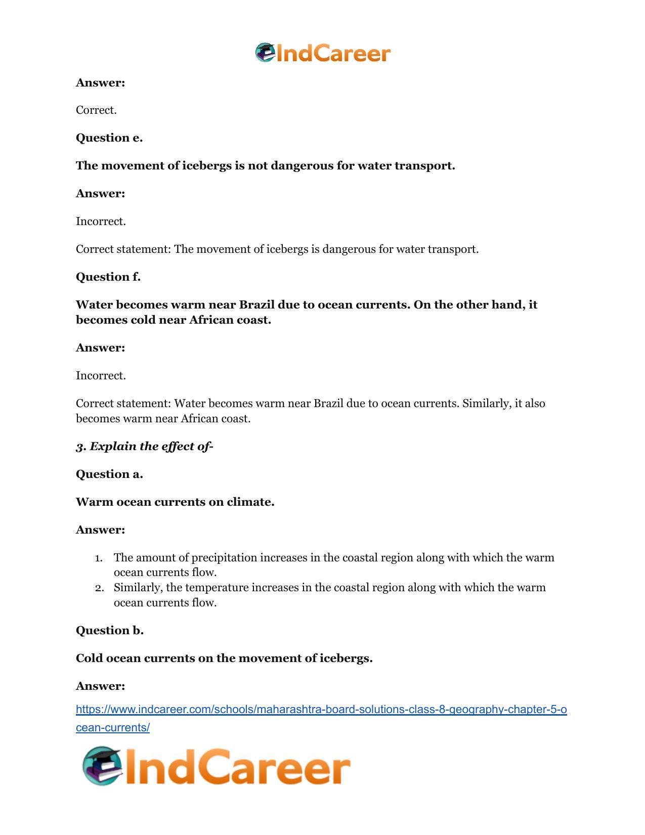 Maharashtra Board Solutions Class 8-Geography: Chapter 5- Ocean Currents - Page 5