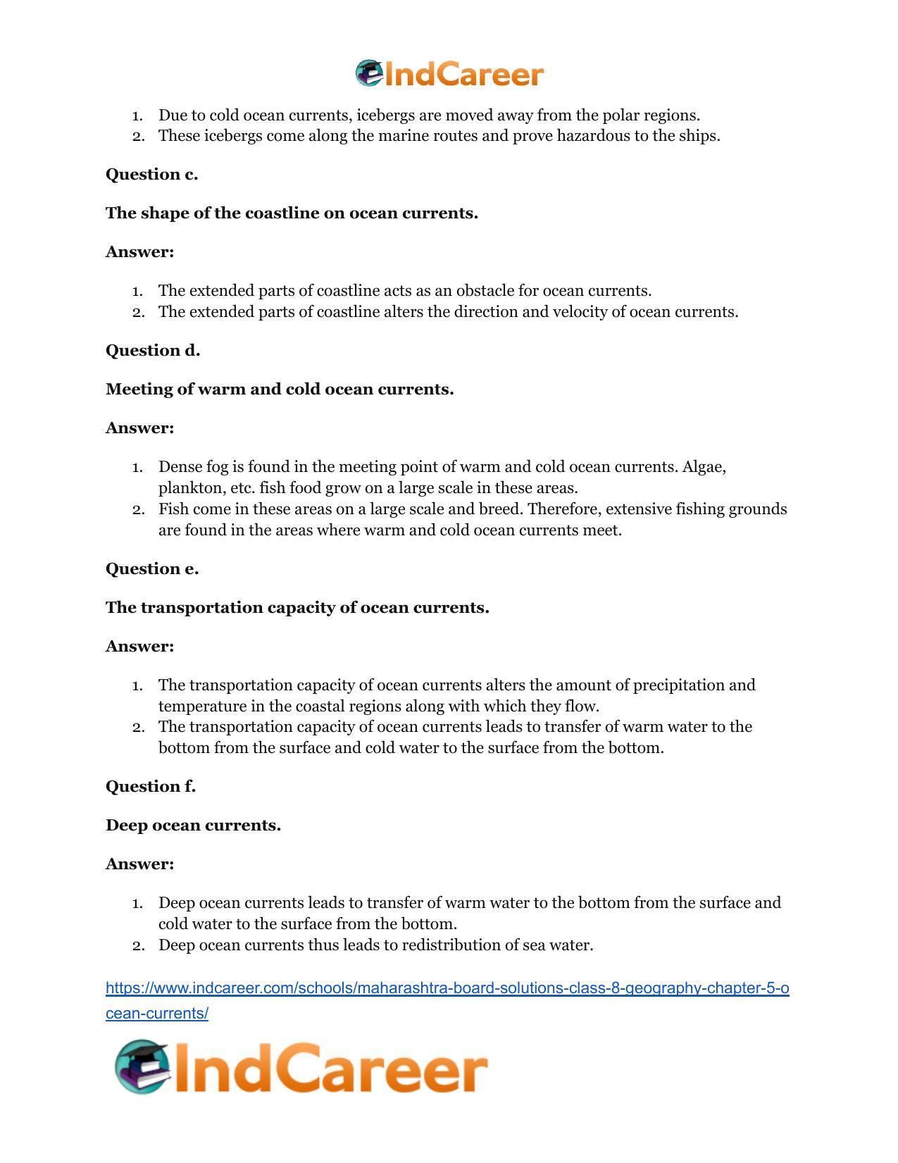 Maharashtra Board Solutions Class 8-Geography: Chapter 5- Ocean Currents - Page 6