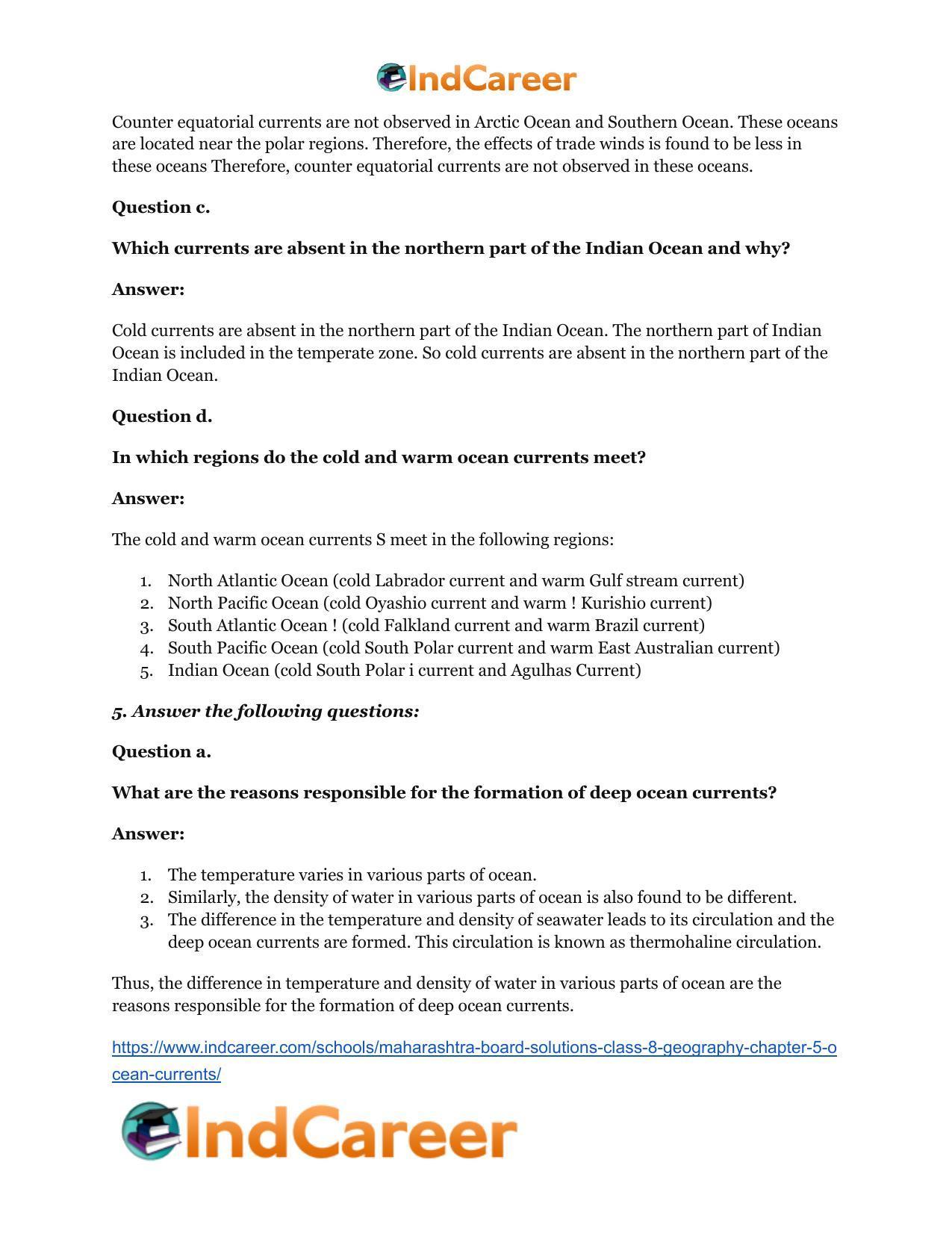 Maharashtra Board Solutions Class 8-Geography: Chapter 5- Ocean Currents - Page 8