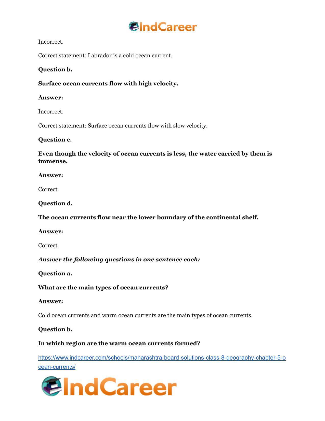 Maharashtra Board Solutions Class 8-Geography: Chapter 5- Ocean Currents - Page 10