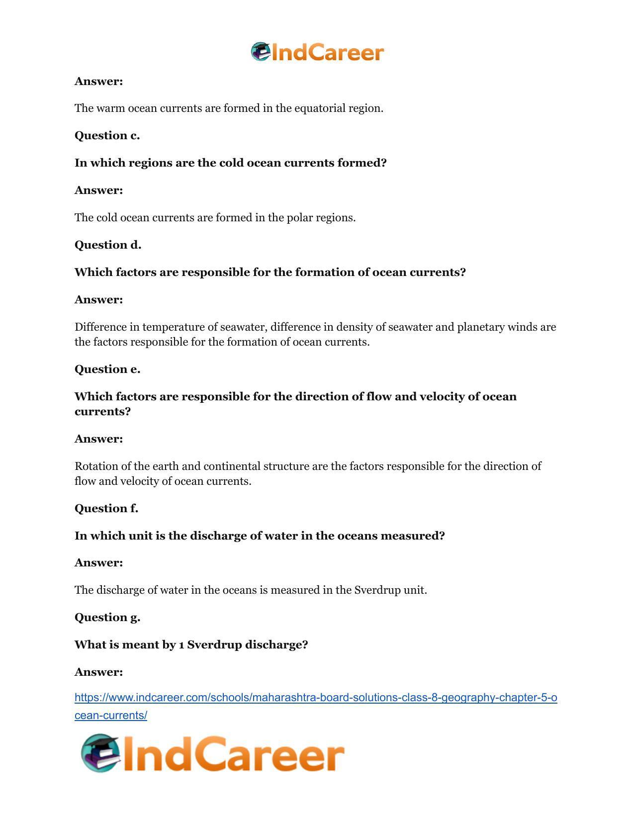 Maharashtra Board Solutions Class 8-Geography: Chapter 5- Ocean Currents - Page 11